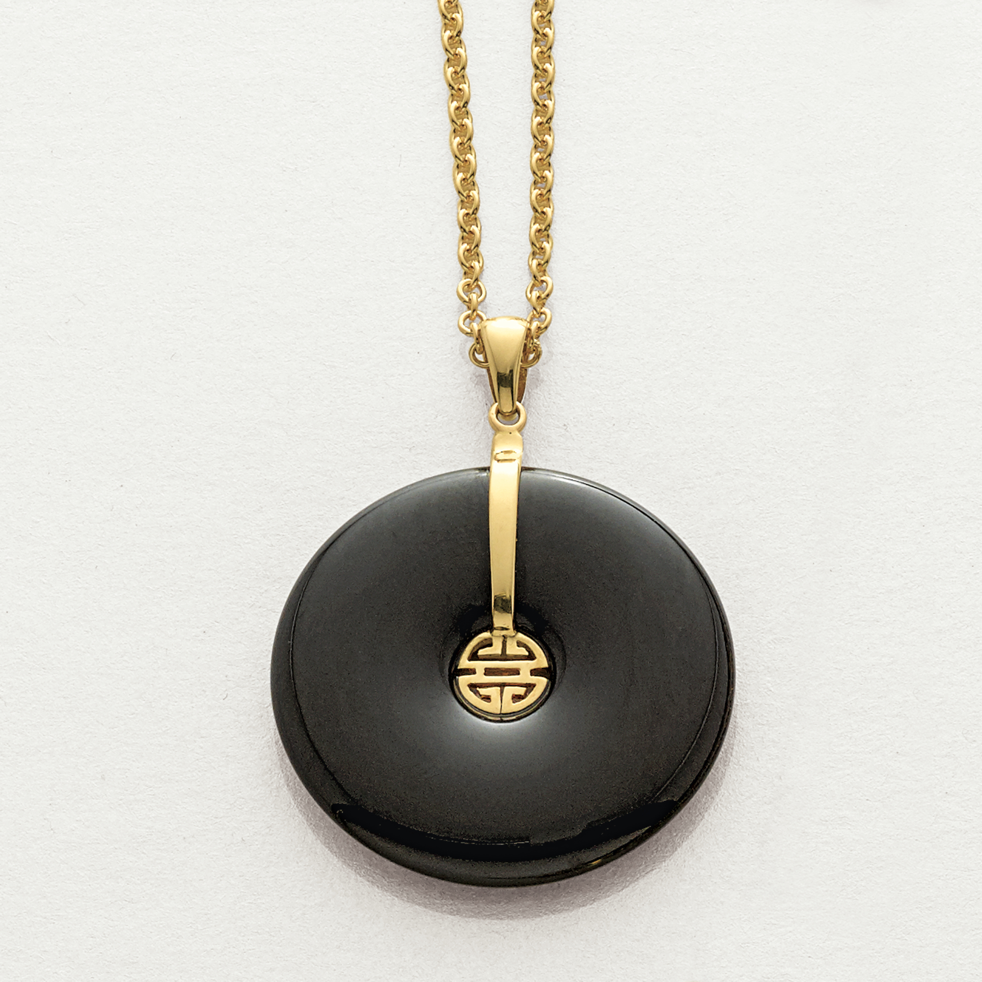Black Jade Shou Pendant Gump's