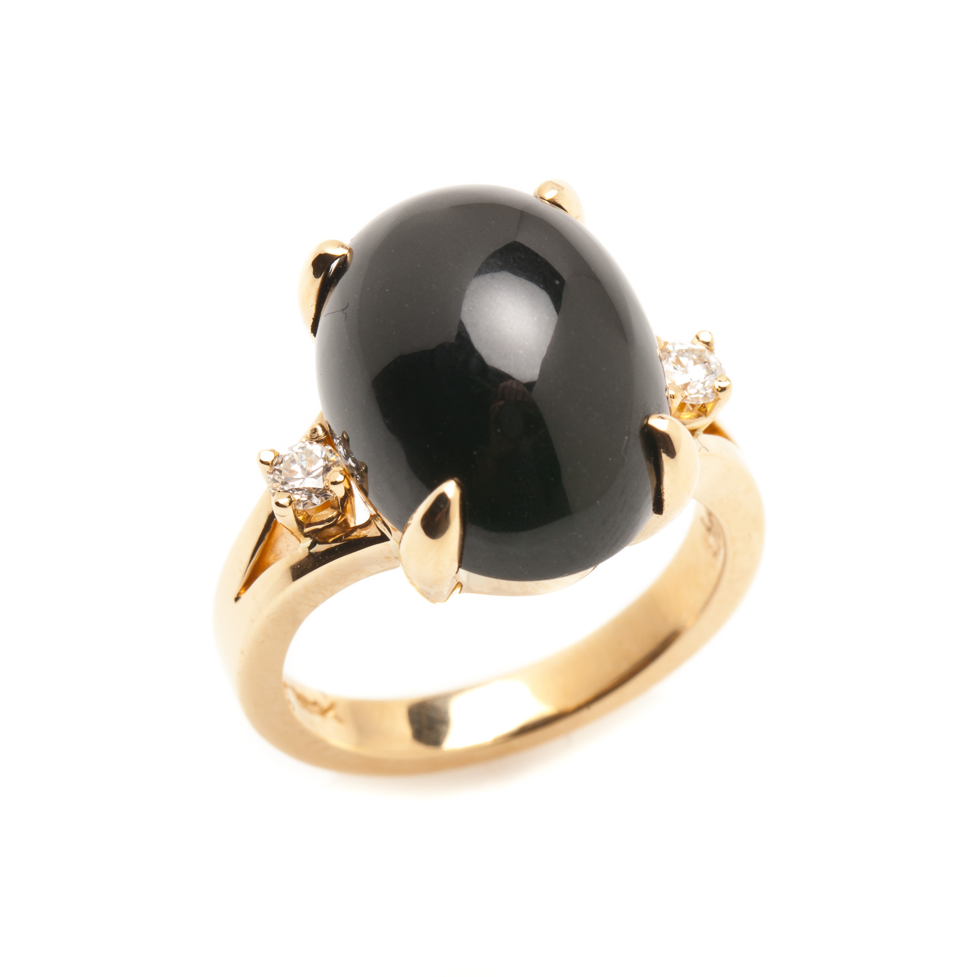 Black Jade And Diamond Ring Gump's
