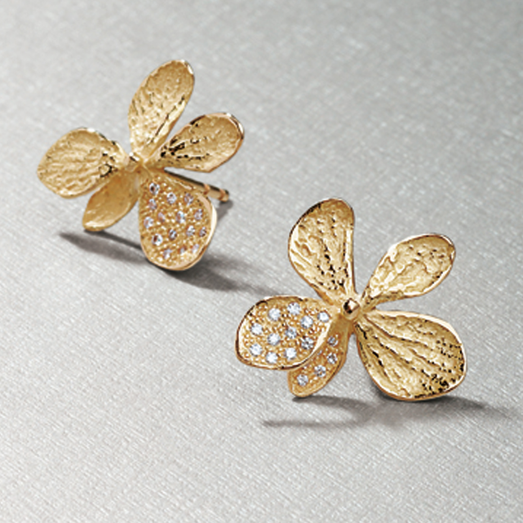 John Iversen Gold amp; Diamond Hydrangea Earrings  Gump39;s