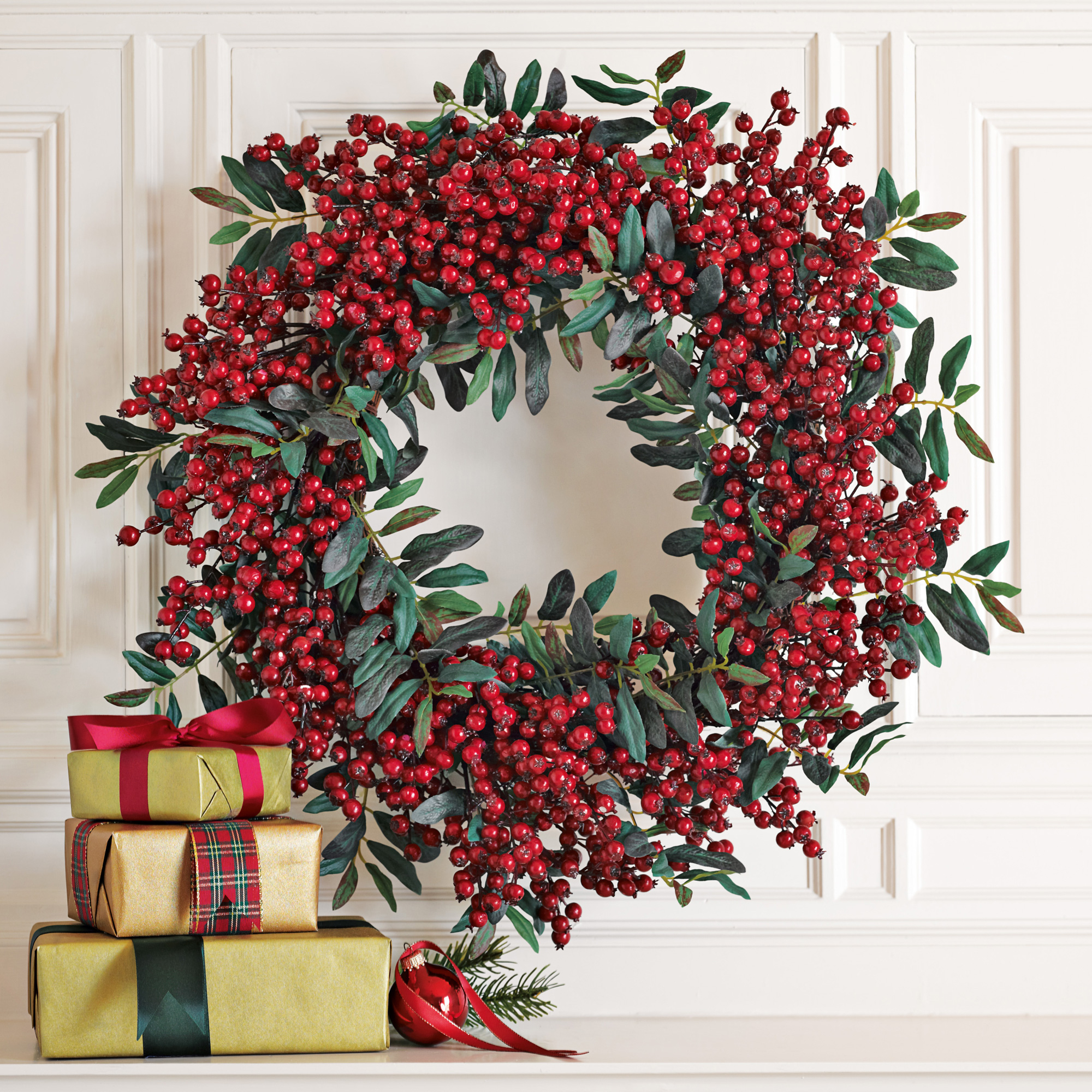 Festive Red Berry Wreath  Gump's