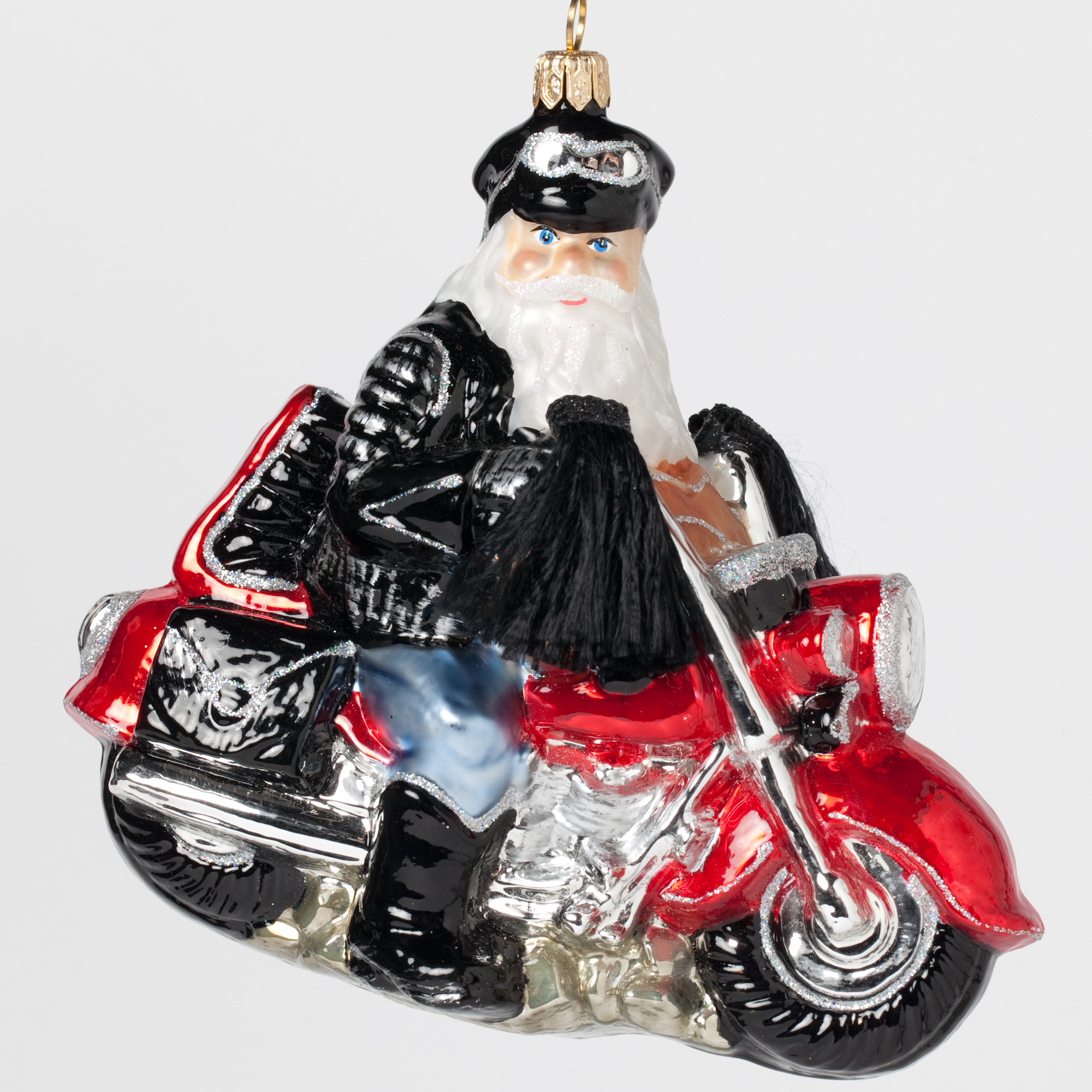 Motorcycle Santa Christmas Ornament Gump's