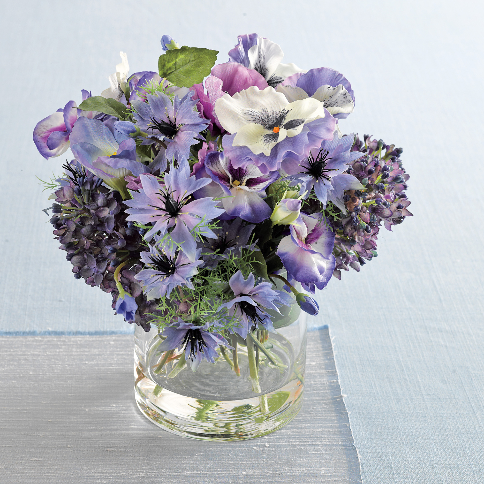 Silk Blend Pansy Anemone Arrangement