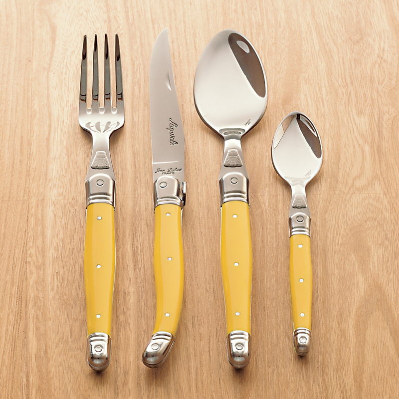 Laguiole Yellow Stainless Steel Flatware