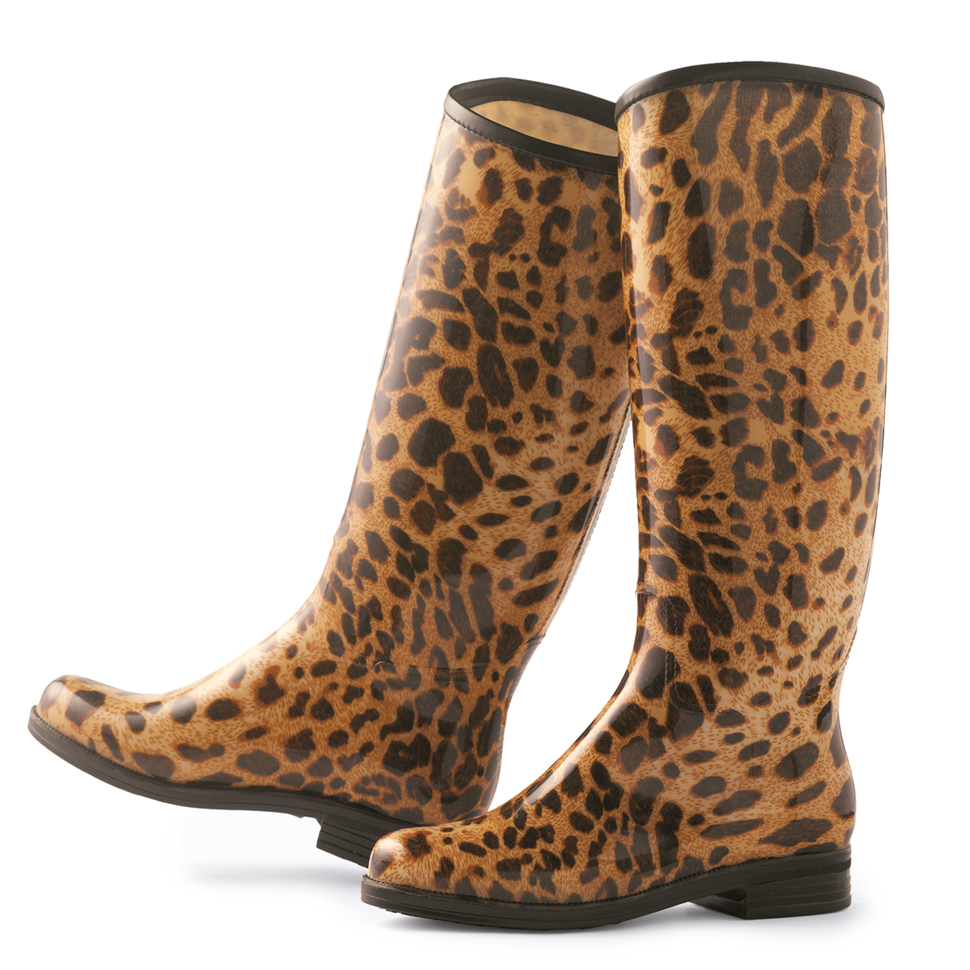 short leopard rain boots
