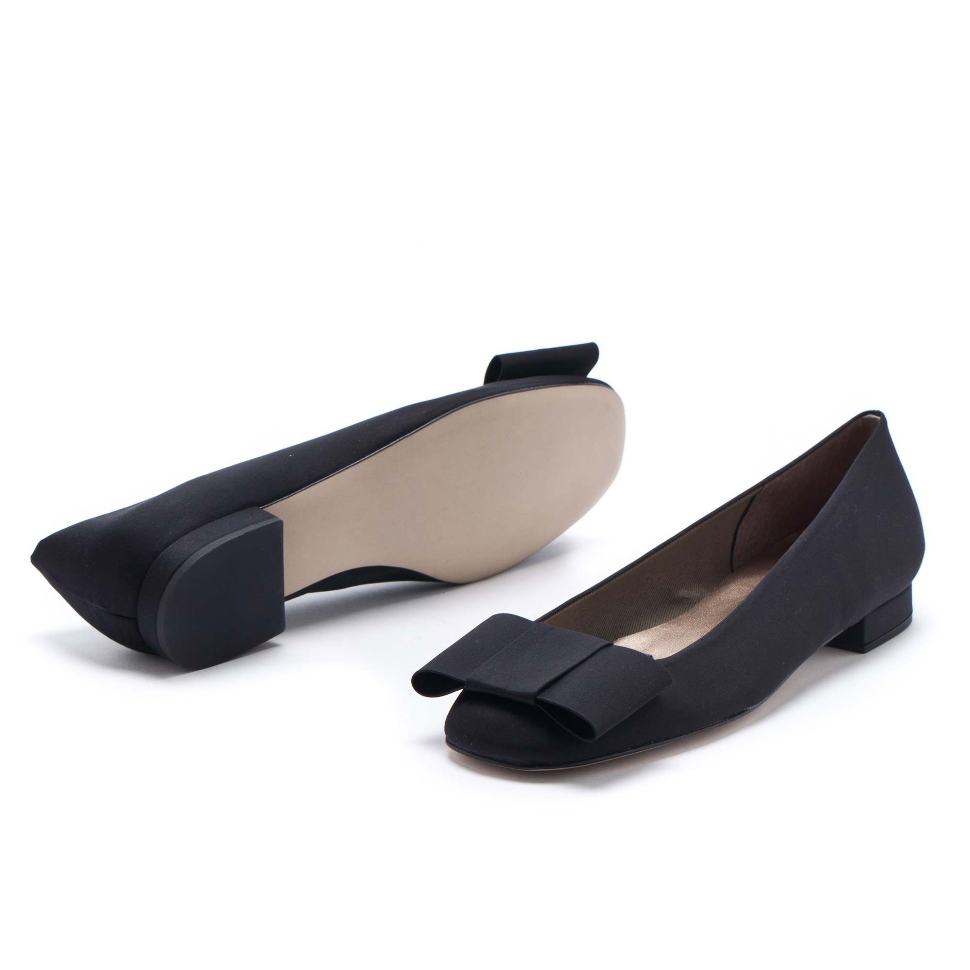 satin bow flats