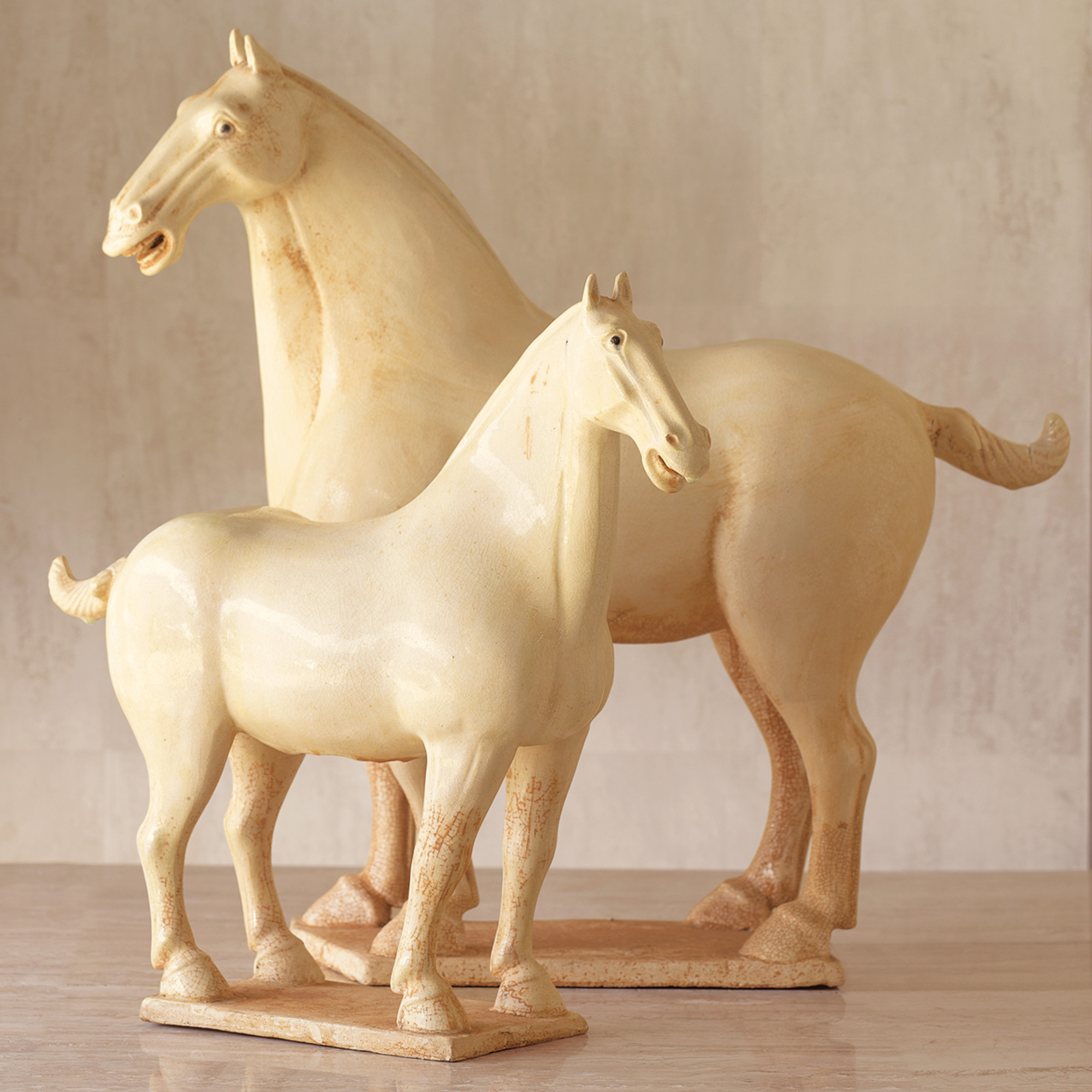 White Terracotta Tang Horses Gump's