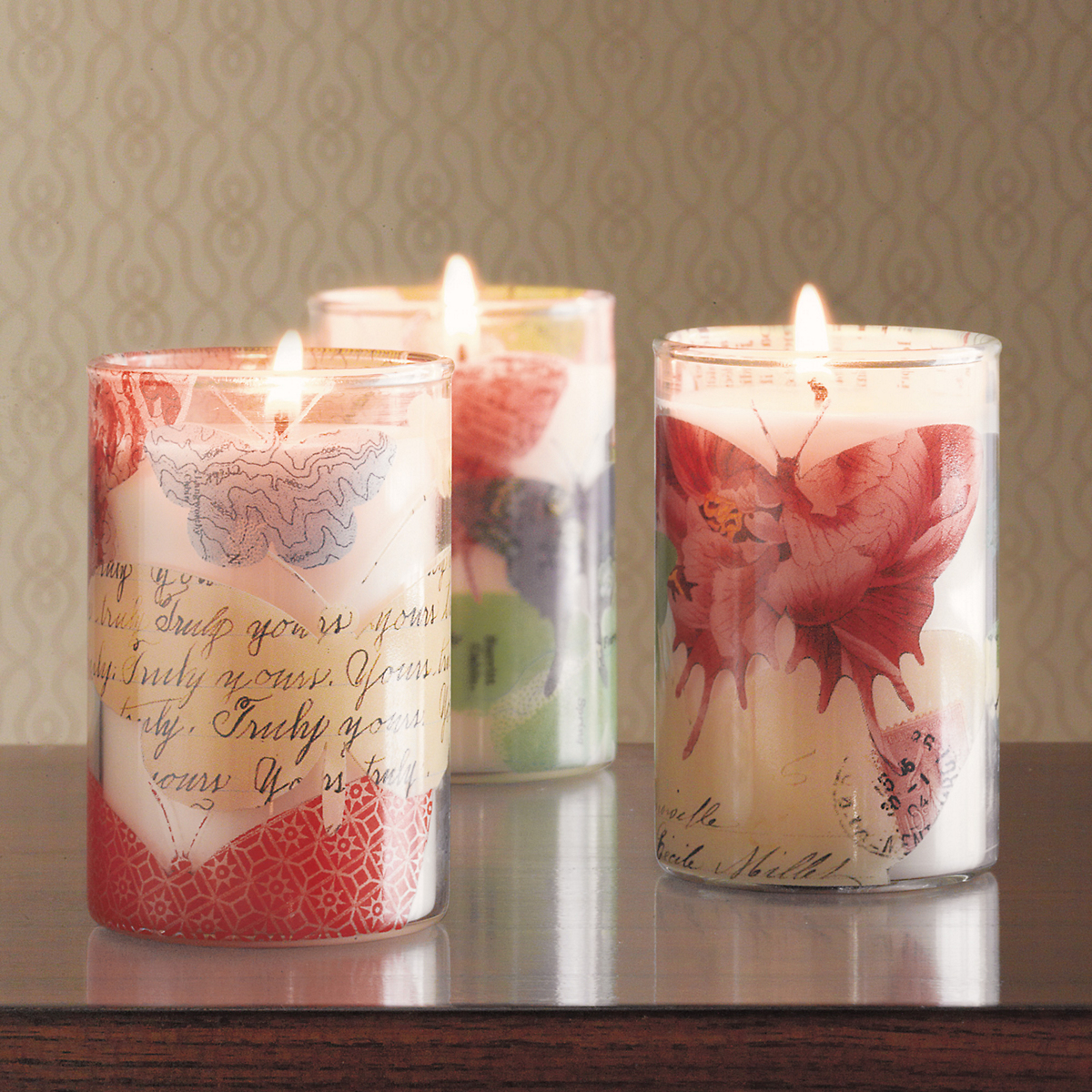 Butterfly Decoupage Candles | Gump's Butterfly Decoupage Candles | Gump's