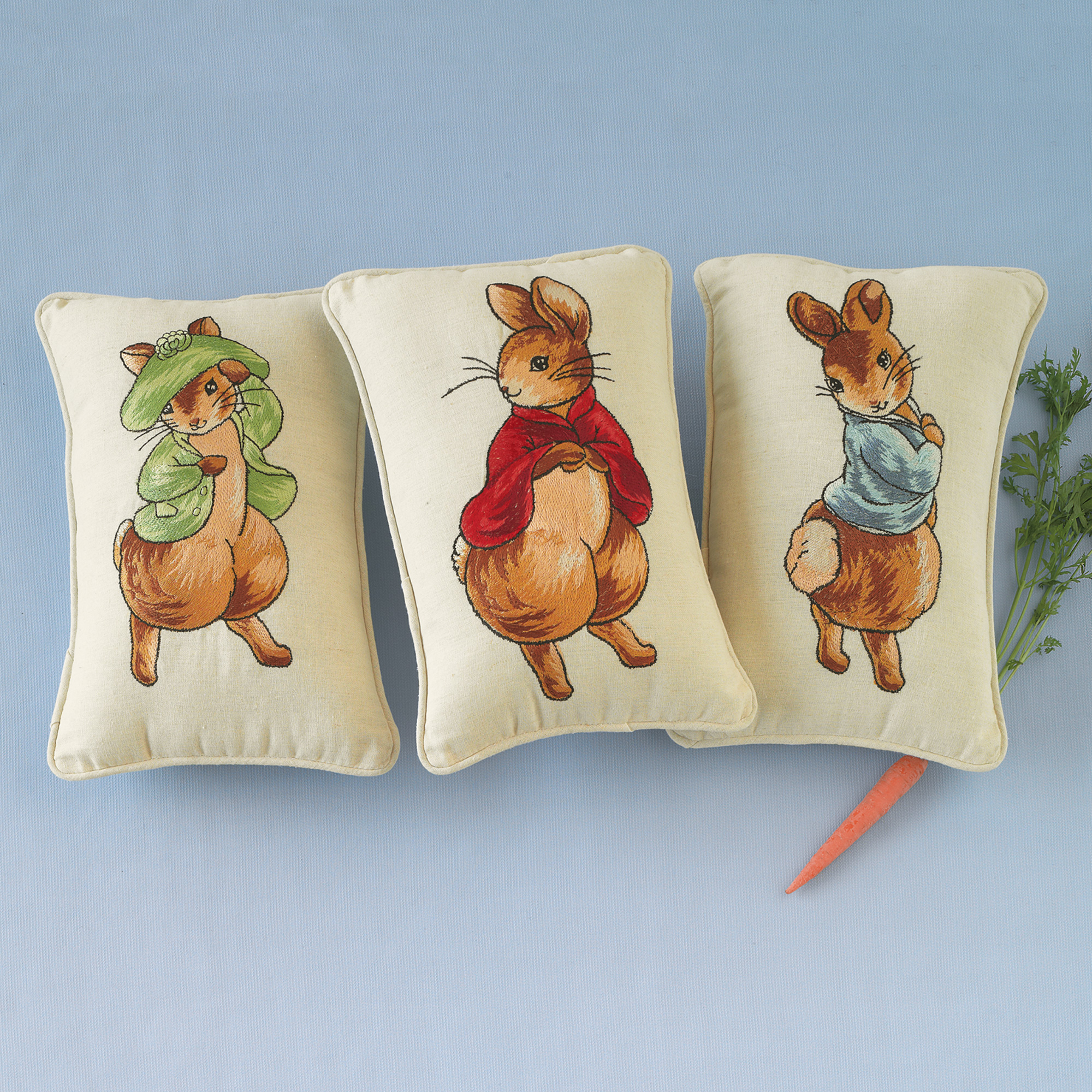 rabbit needlepoint pillows