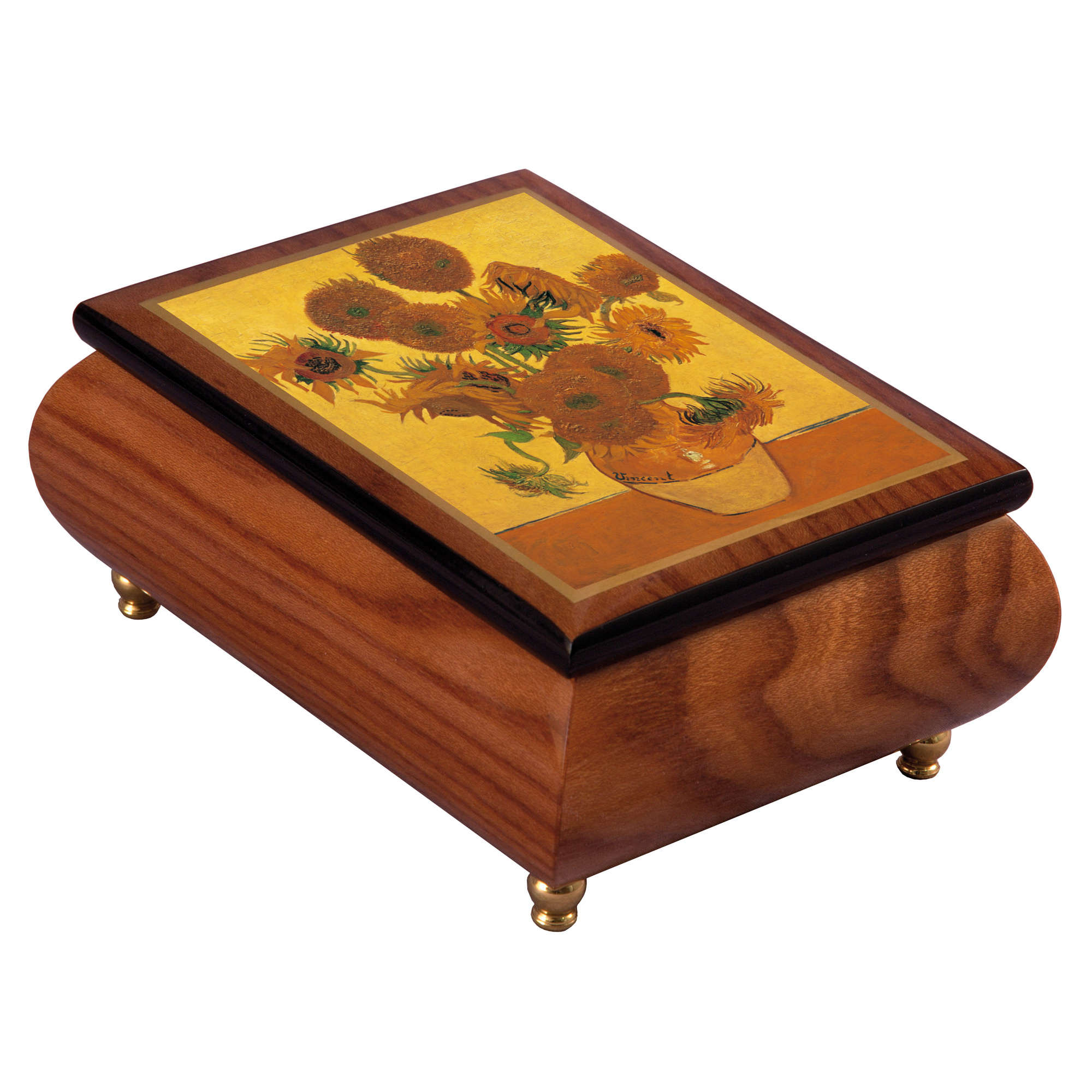 Ercolano Sunflowers Wooden Music Box Gump's
