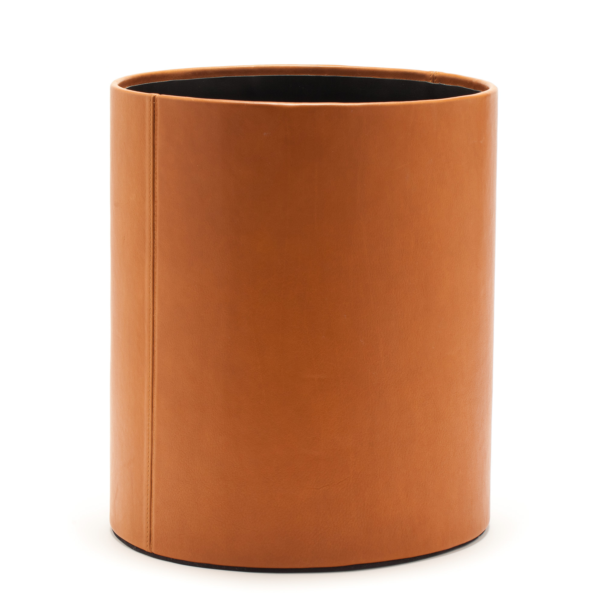 Graphic Image Leather Waste Basket Gump's