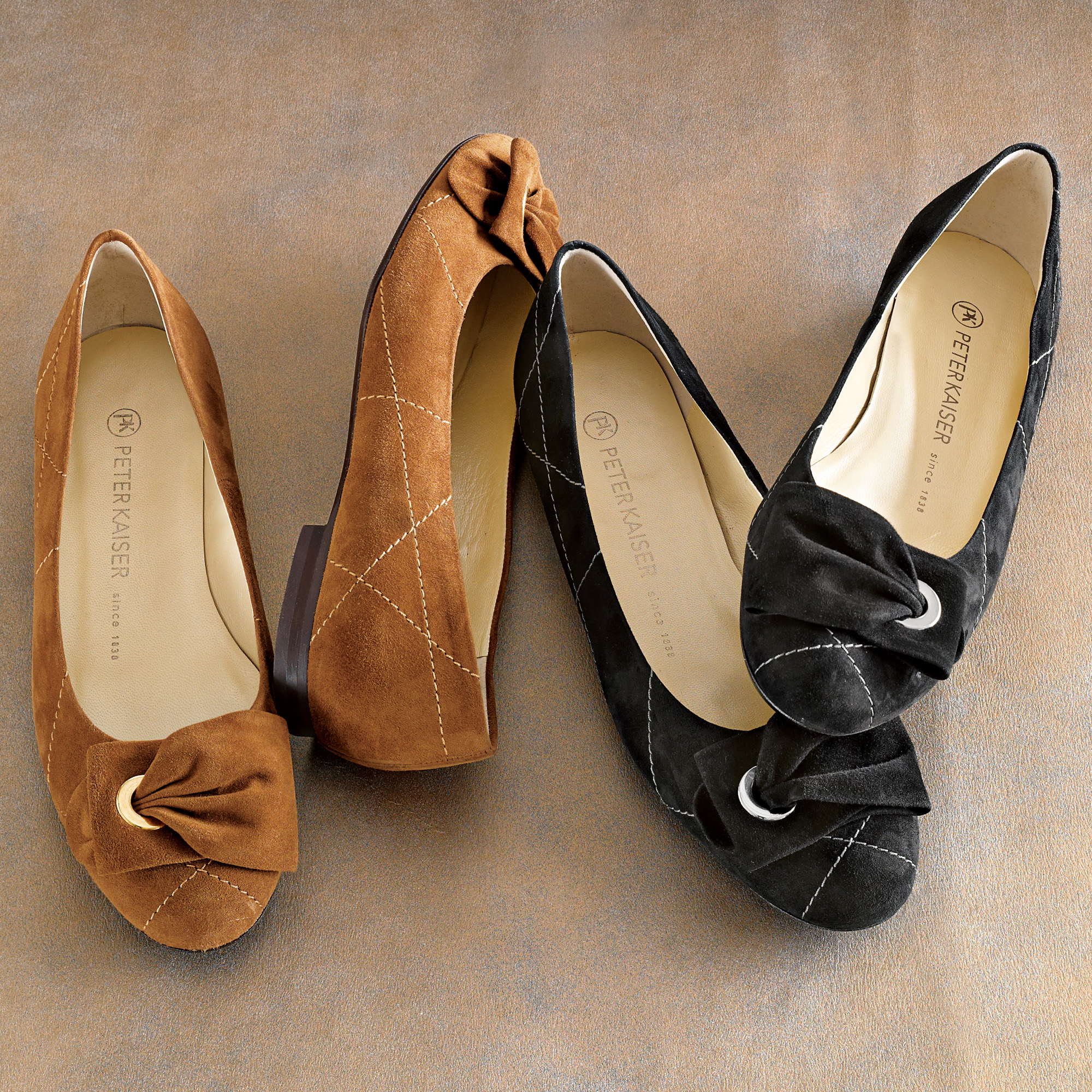 Peter Kaiser Switchback Suede Flats Gump's