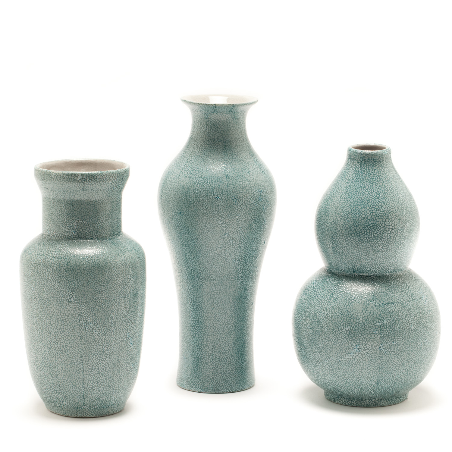 Turquoise Faux Shagreen Vases Gump's