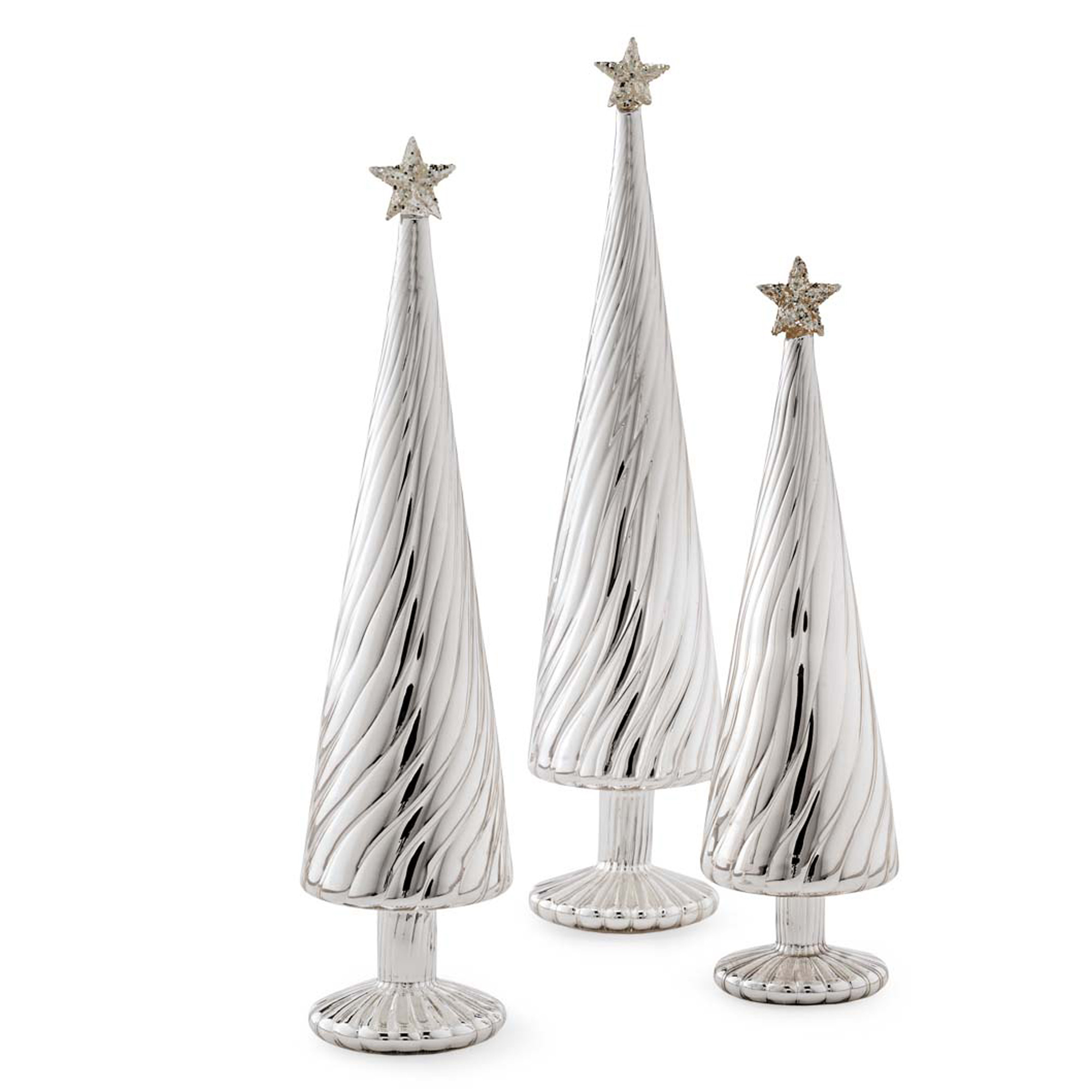 Mercury Glass Star Trees, Set of 3 Gump's