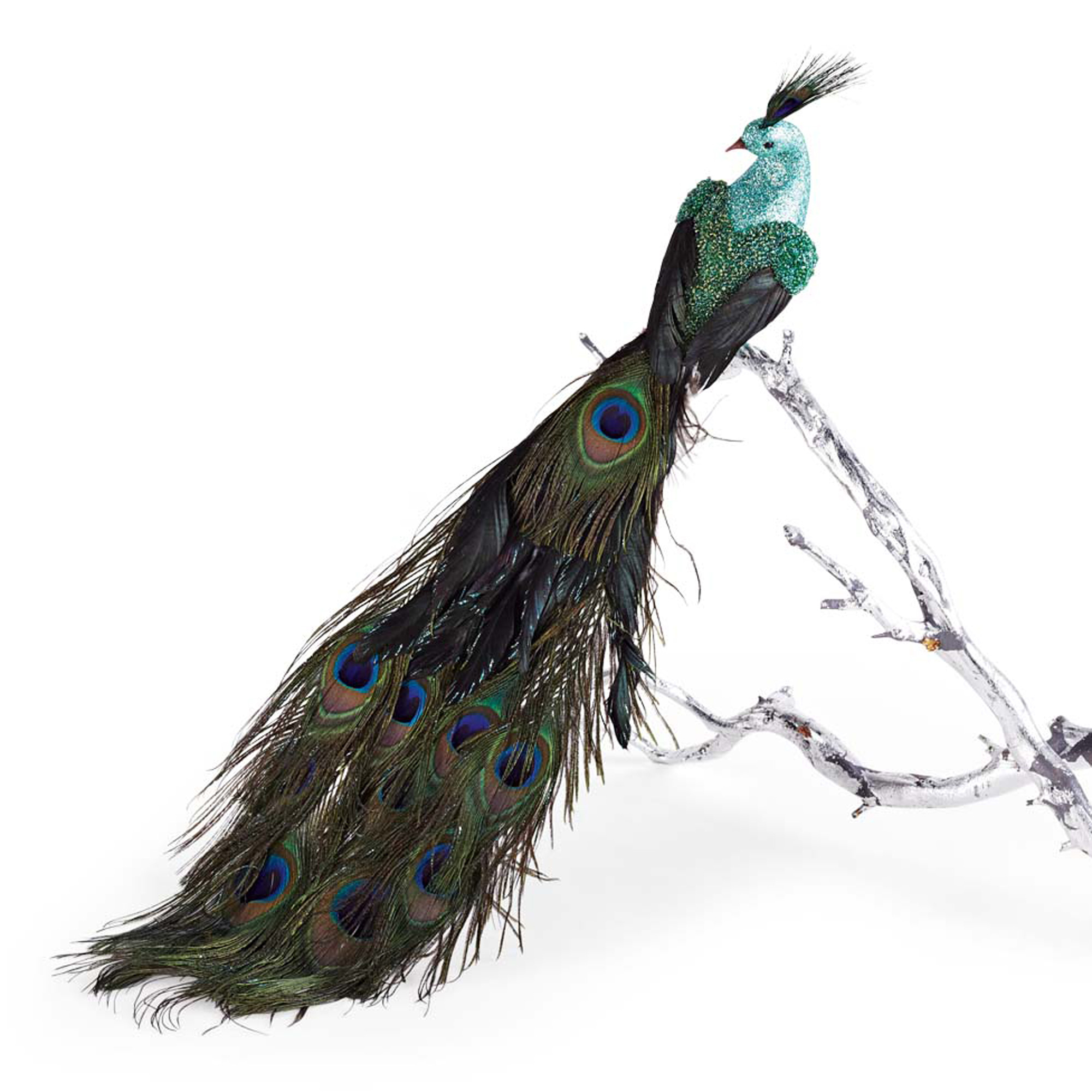 Majestic Peacock Clip Christmas Ornament Gump's