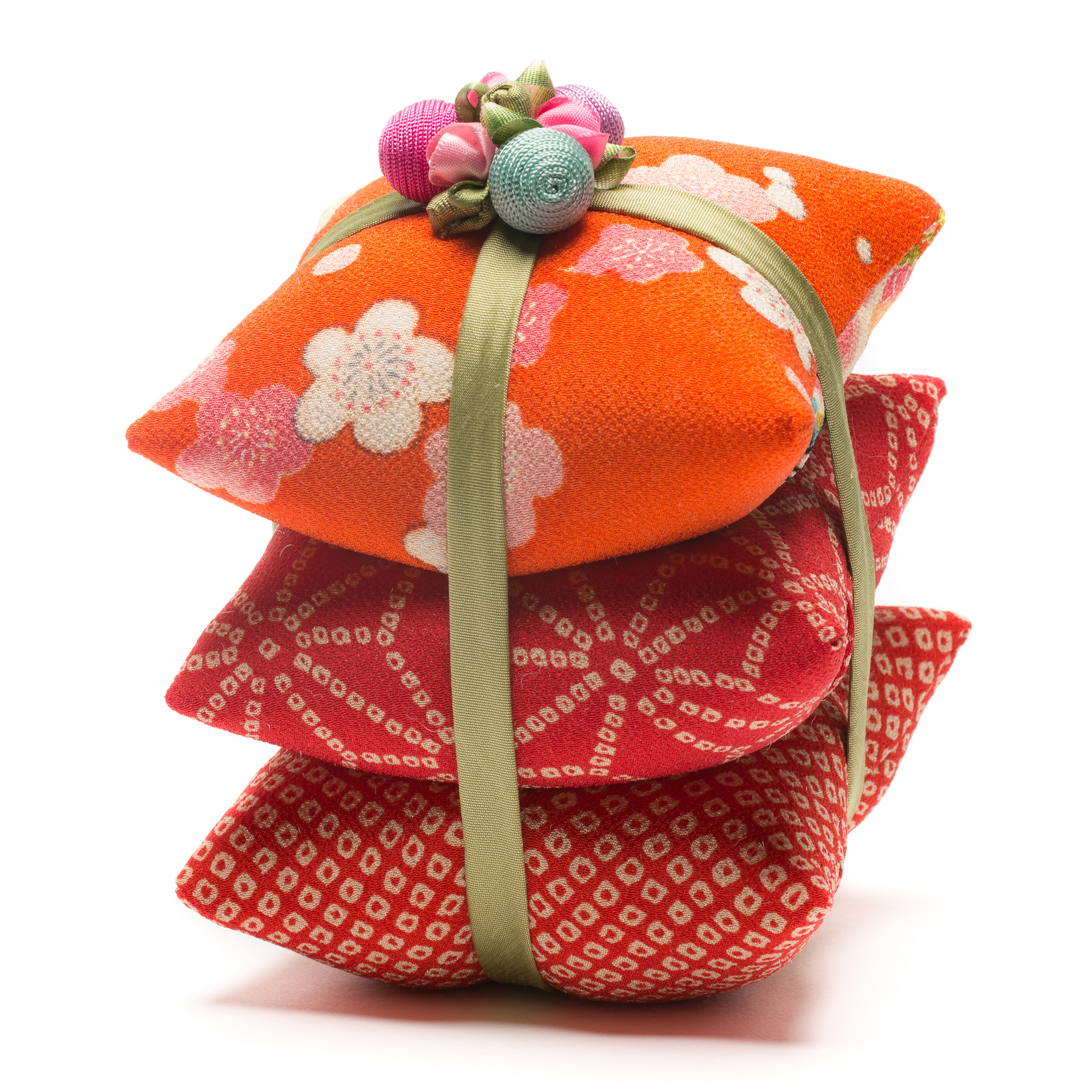 Irene Hirose Japanese Fabric Sachet Triplet, Orange | Gump's