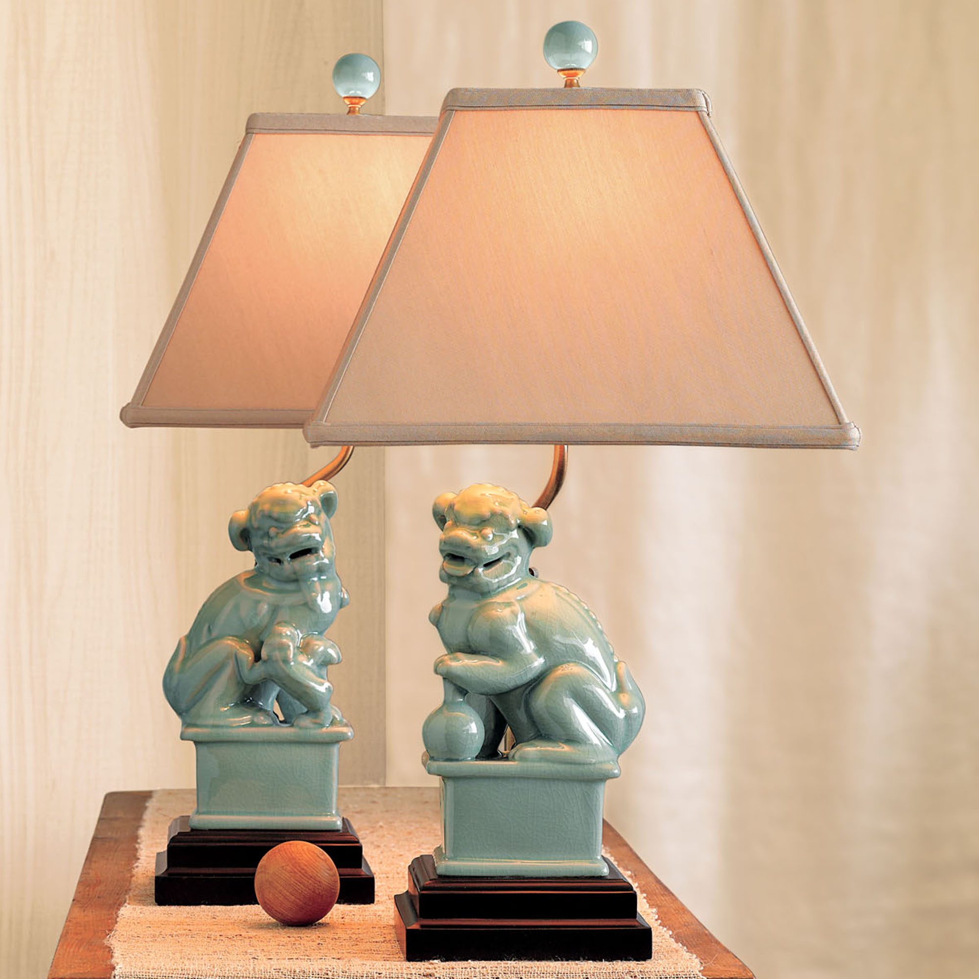 Celadon Foo Dog Lamps Gump's