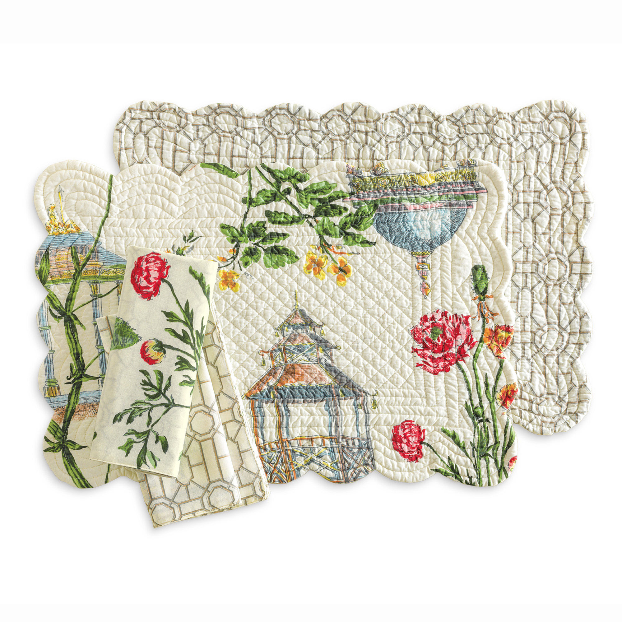 Garden Folly Reversible Table Linens Gump's