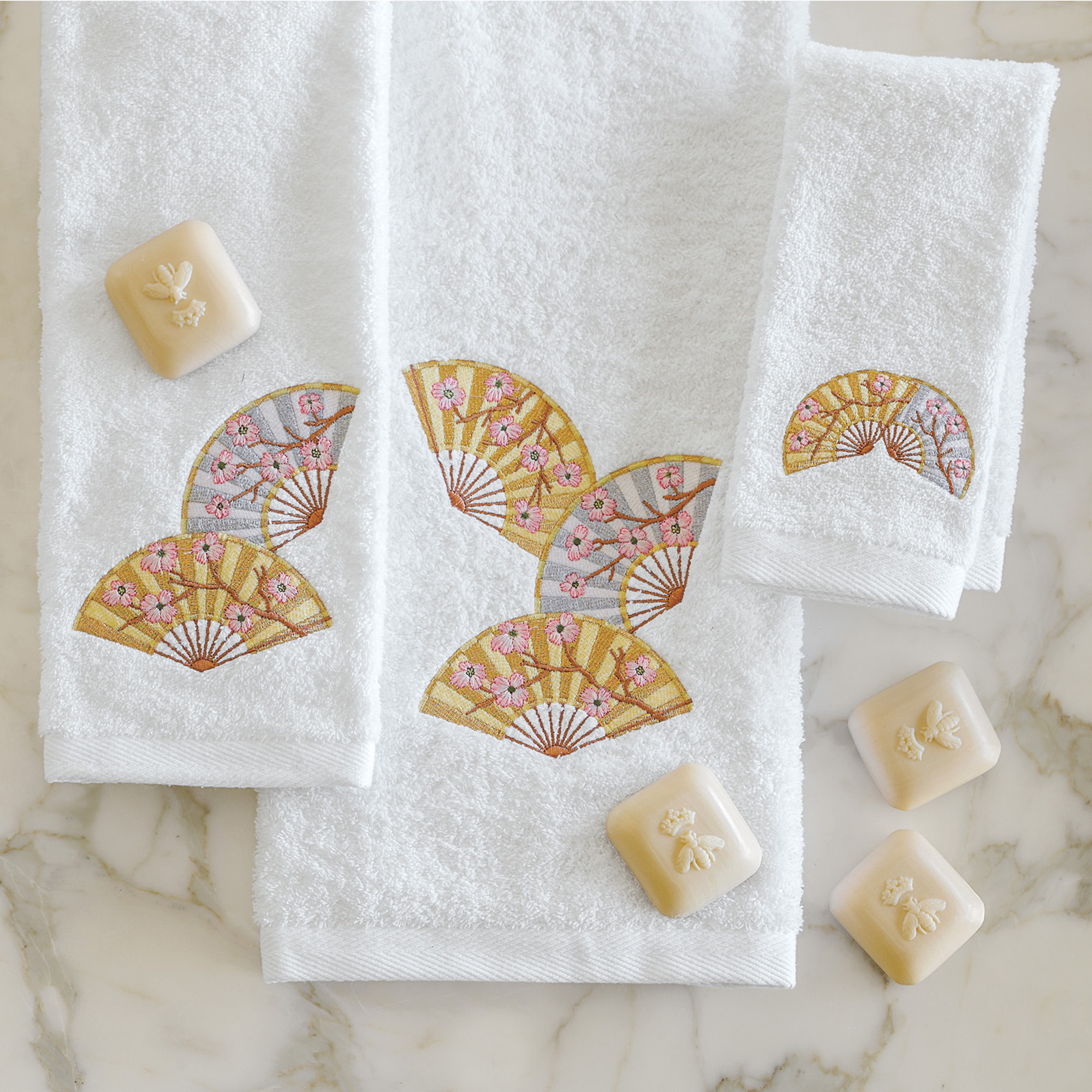 Fan Embroidered Towels Gump's