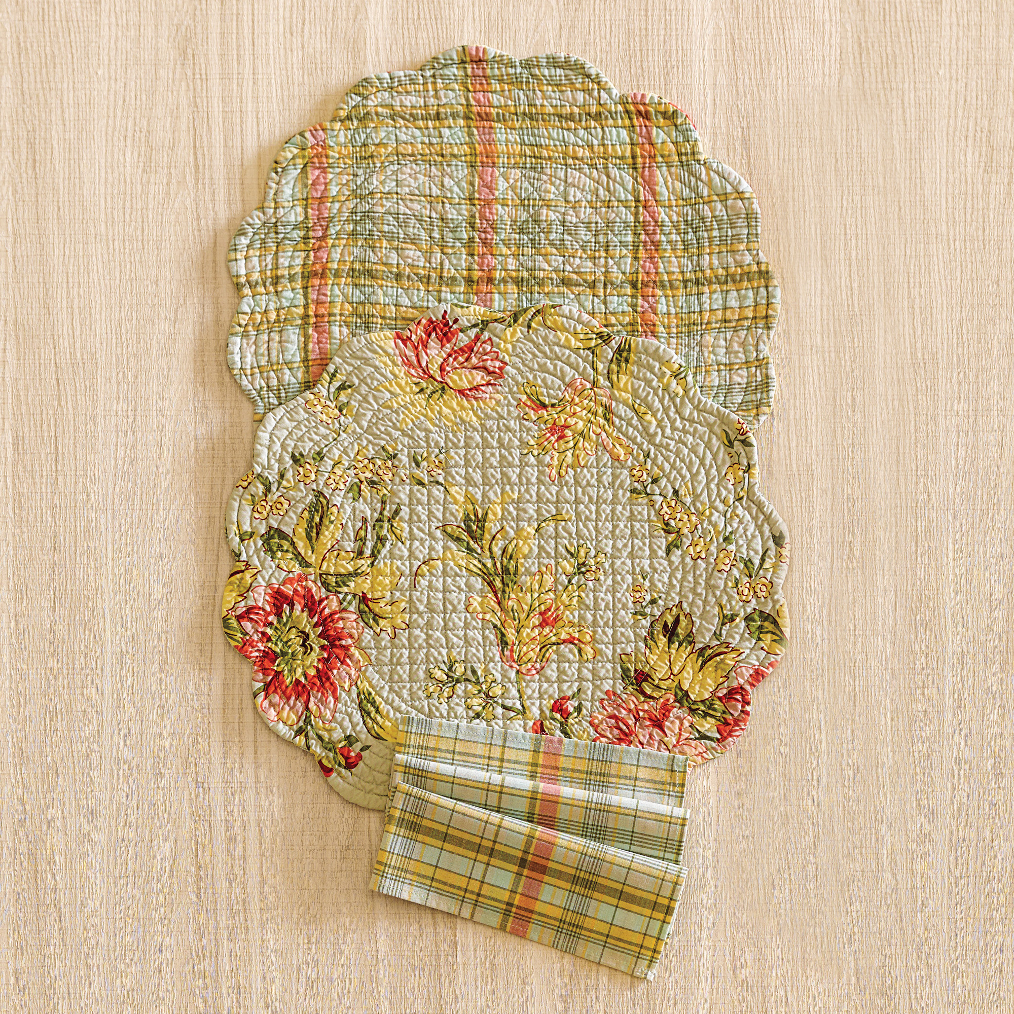 Sage Plaid Table Linens Gump's