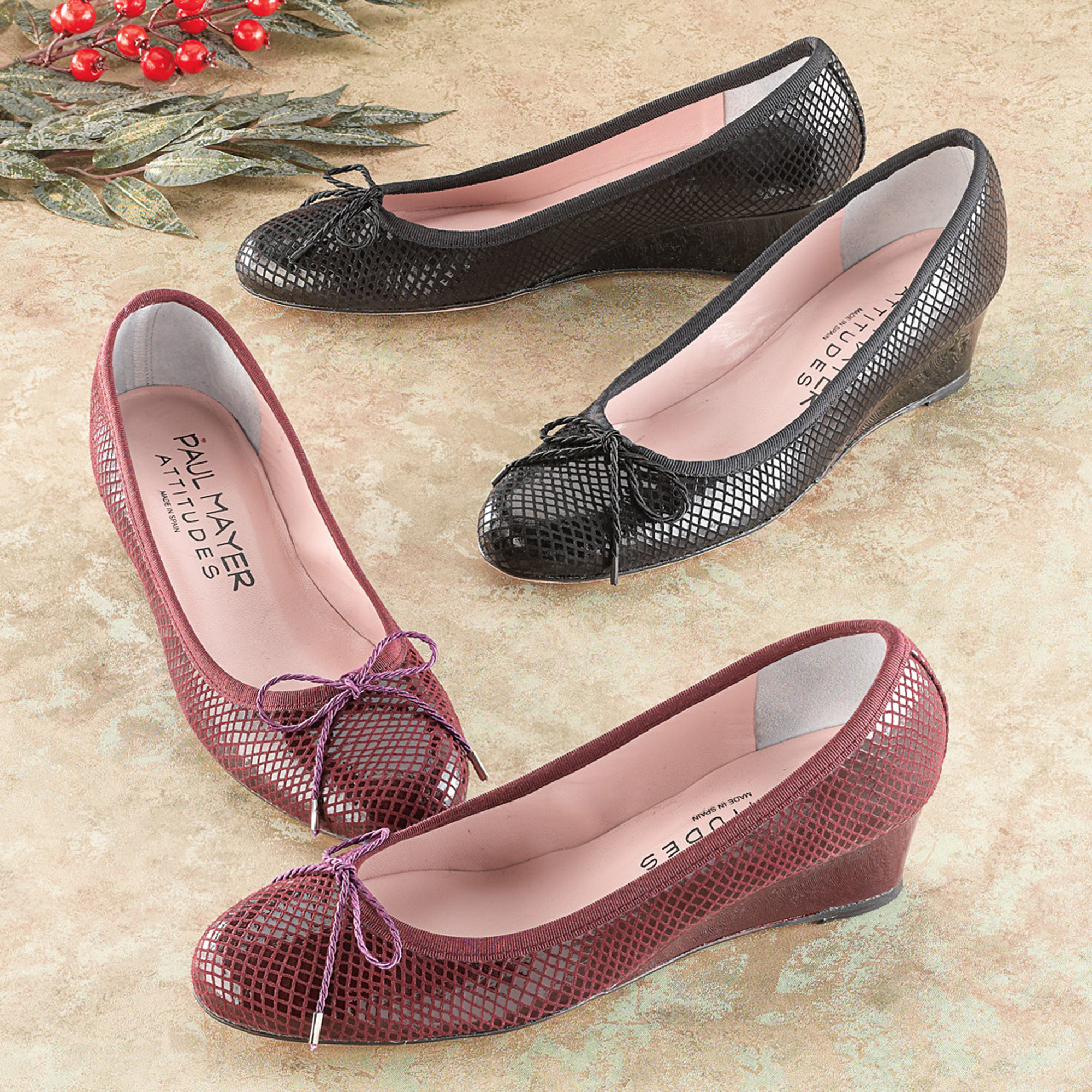 Paul Mayer Embossed Leather Wedges Gump's