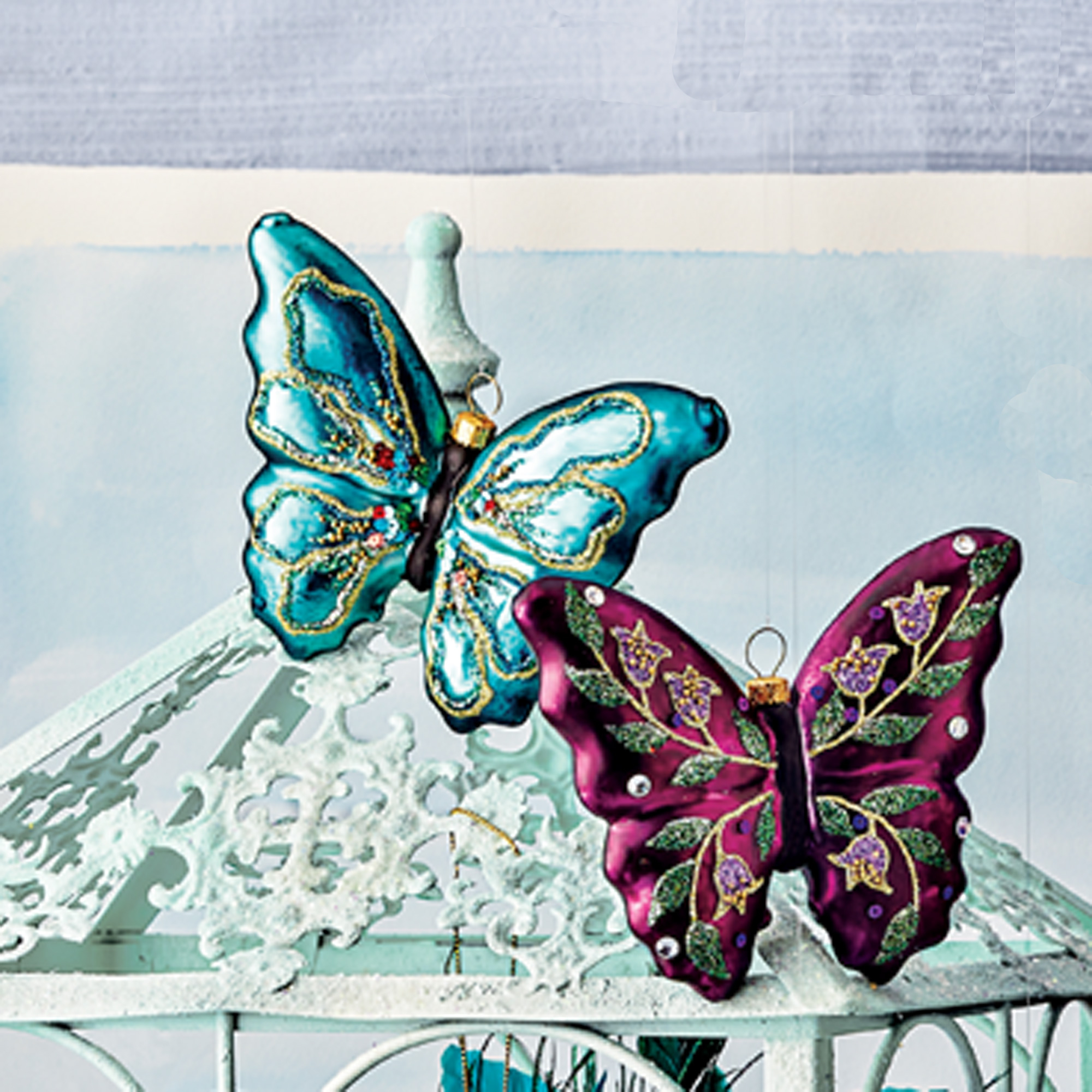 Butterfly Glass Ornaments Gump's