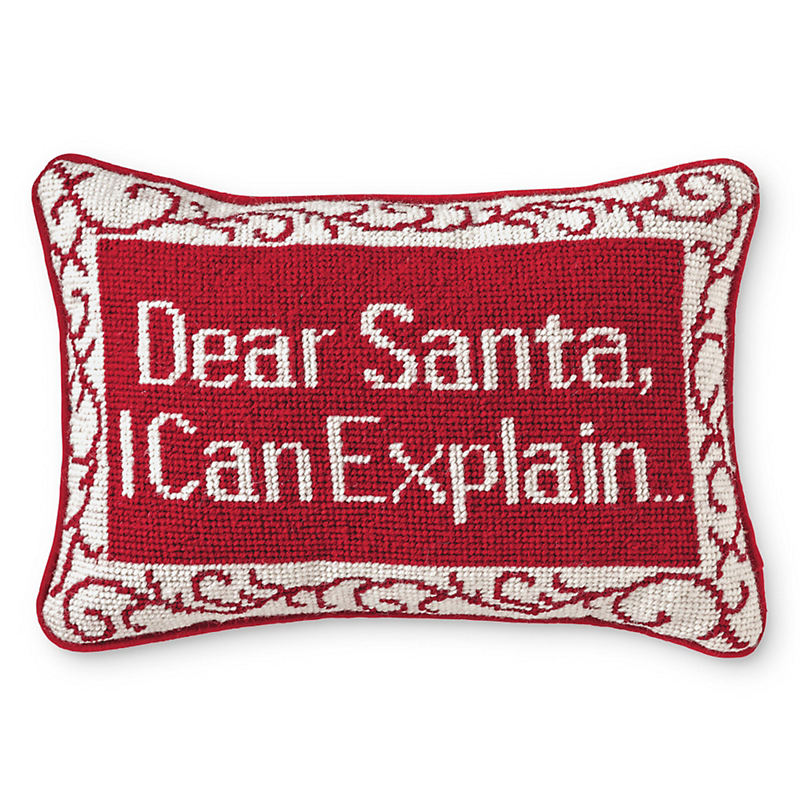 Dear Santa Needlepoint Pillow