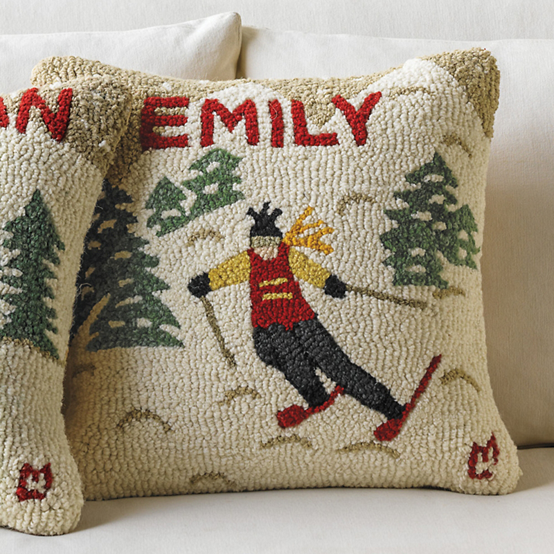 Personalized Downhill Skier Pillow