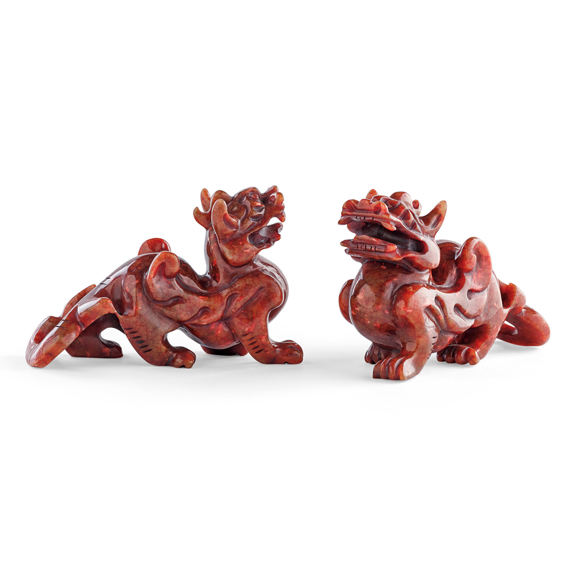 red resin foo dogs