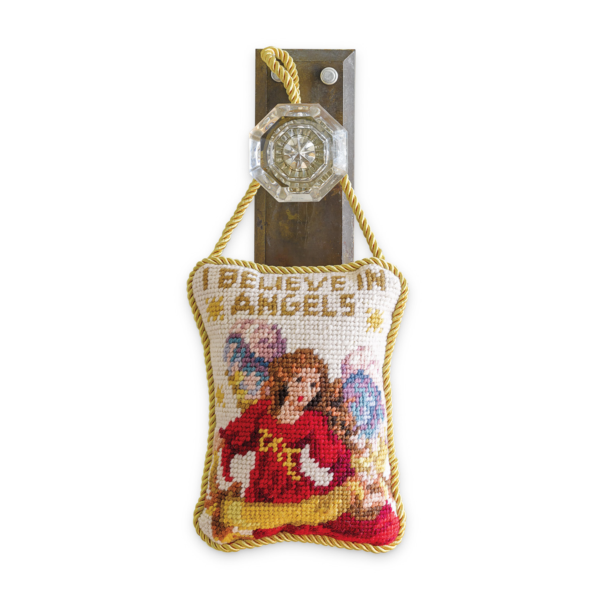 Angel Needlepoint Door Hanger, Red Gump's