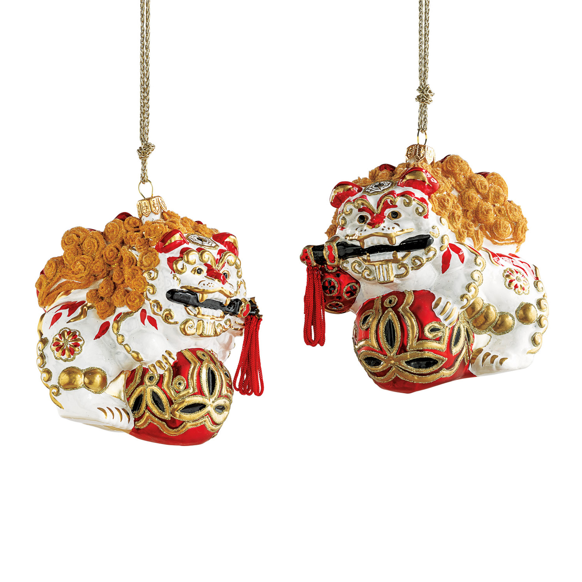 Collectible Foo Dog Christmas Ornament Set | Gump's