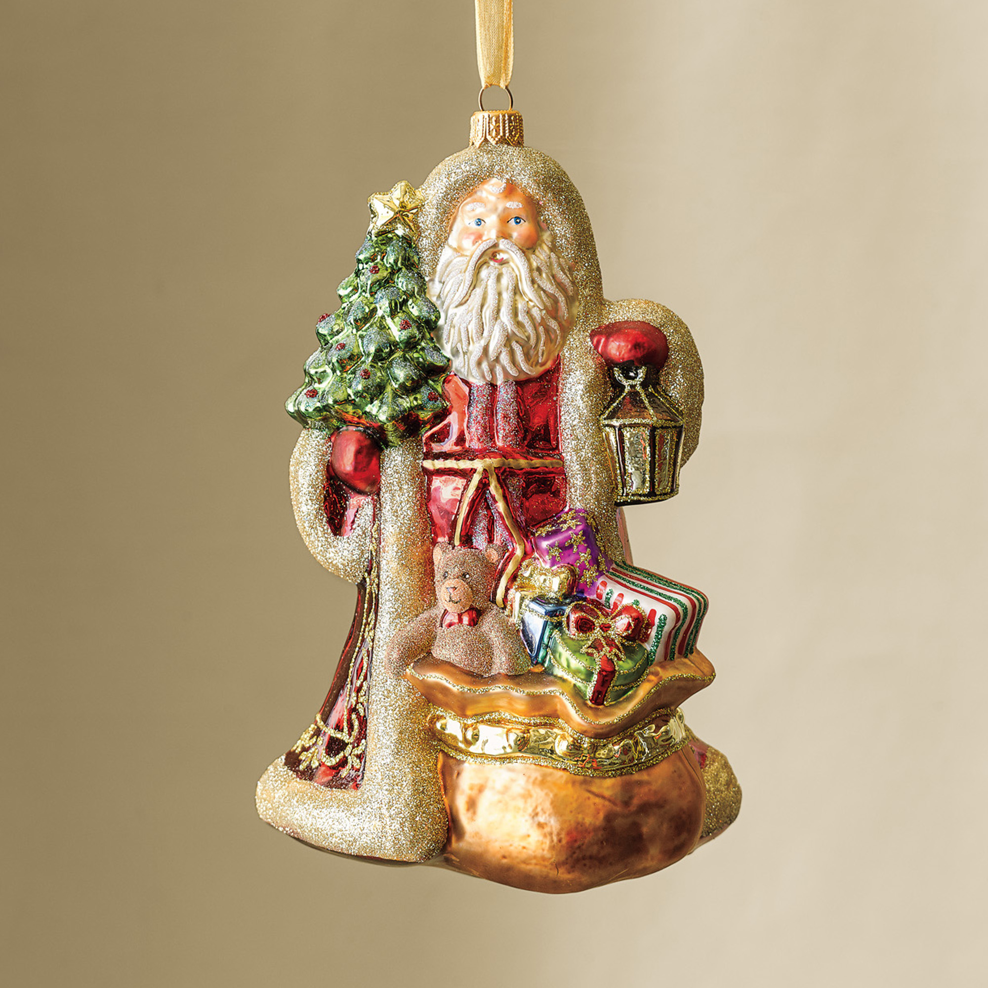 Woodland Santa Christmas Ornament Gump's