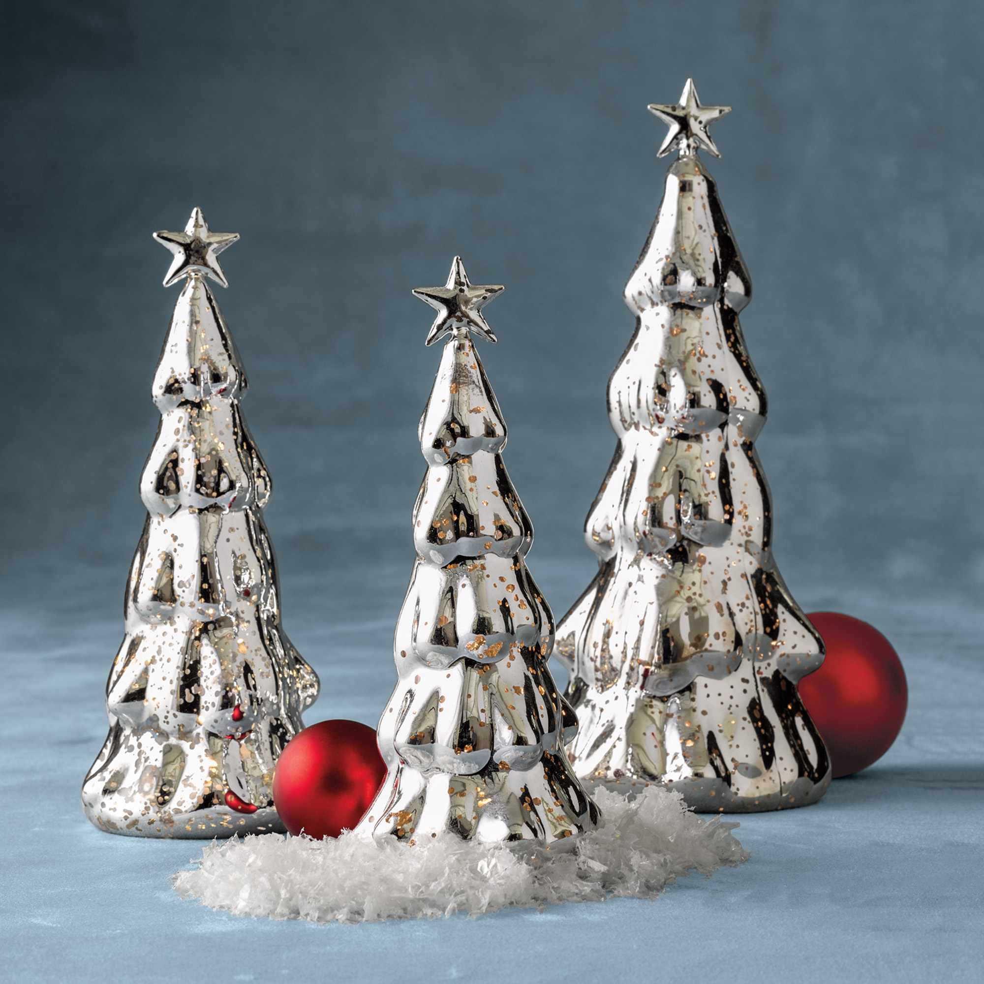 Mercury Glass Lighted Trees Gumps 