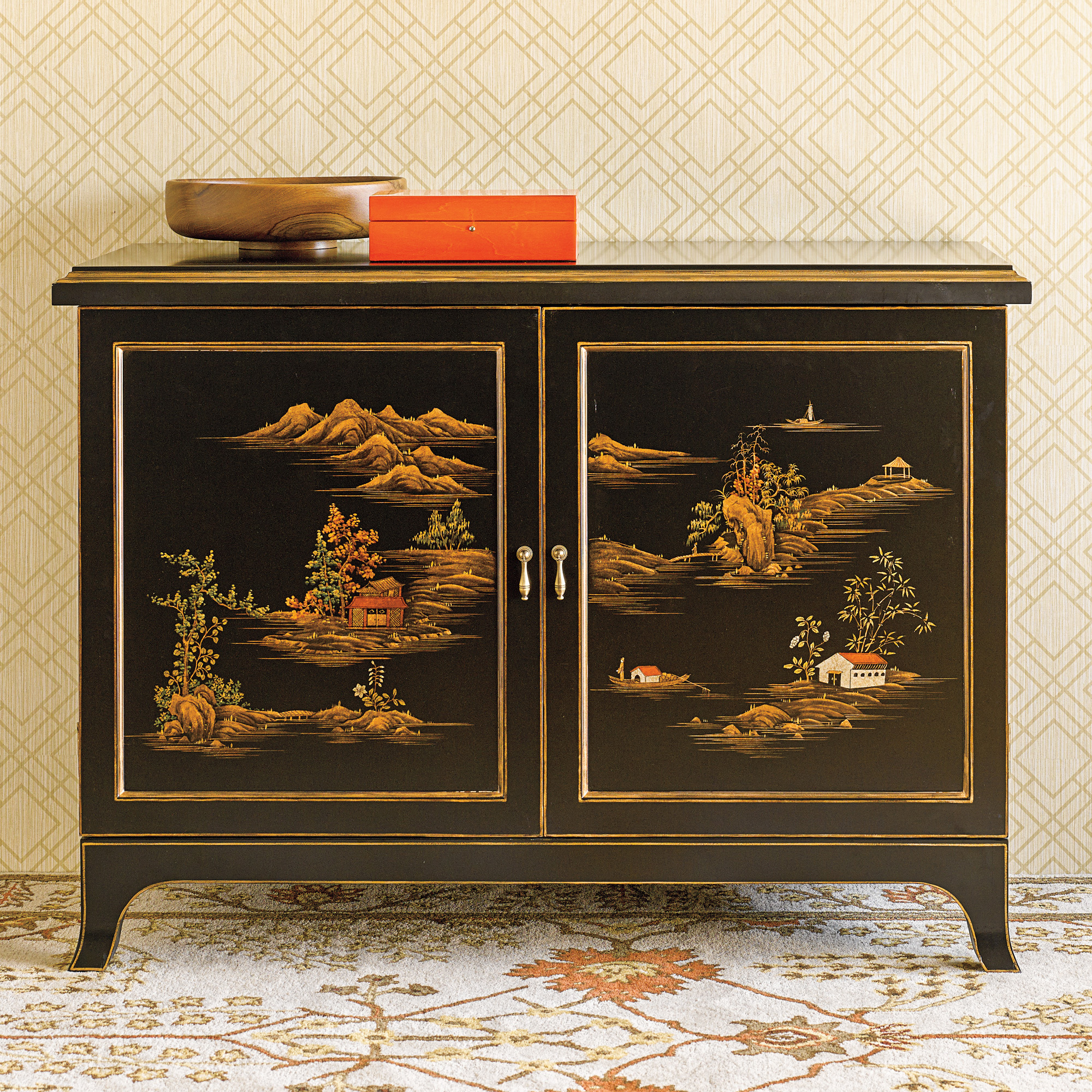 Black Chinoiserie Chest Gump's