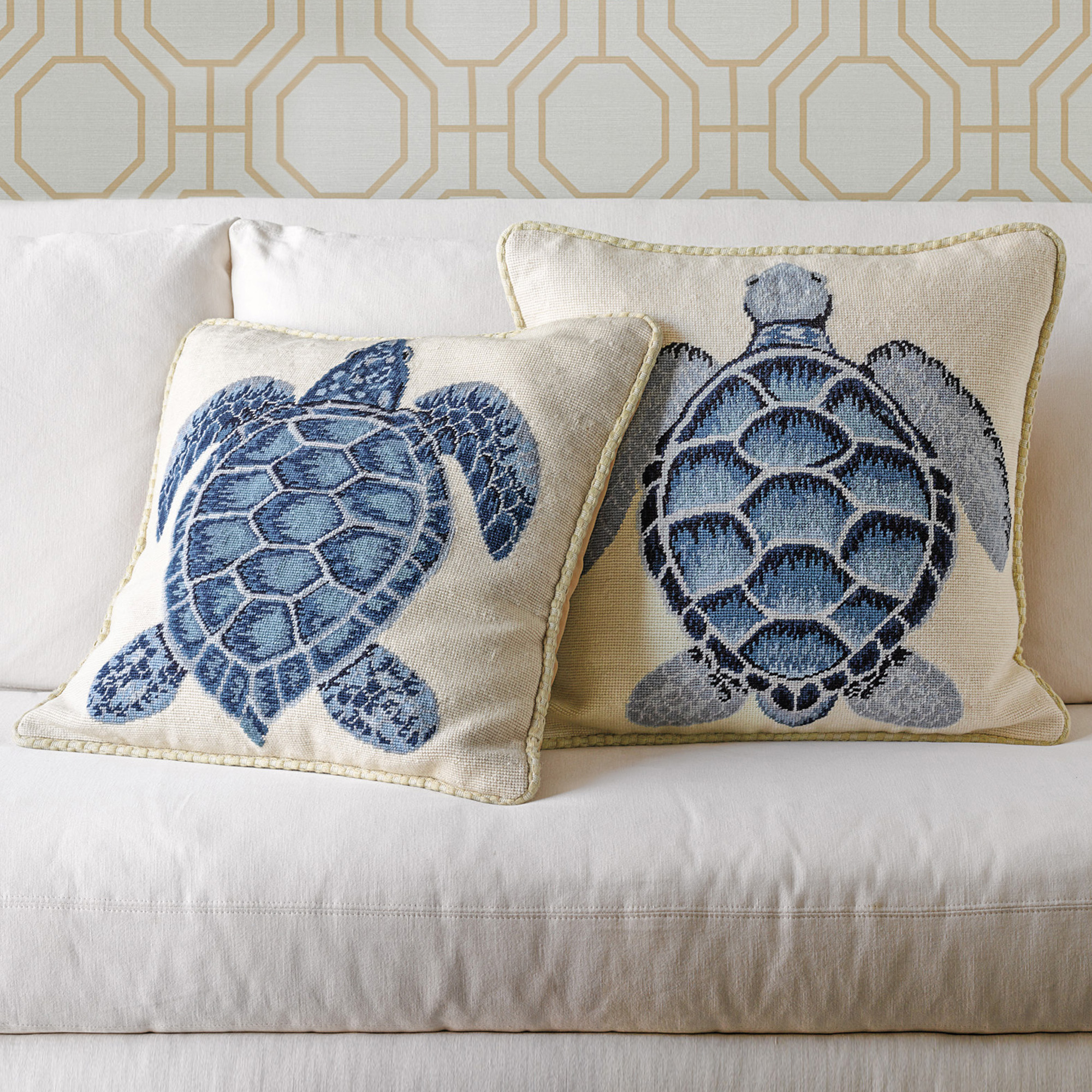 Sea Turtle Needlepoint Pillows Gump's
