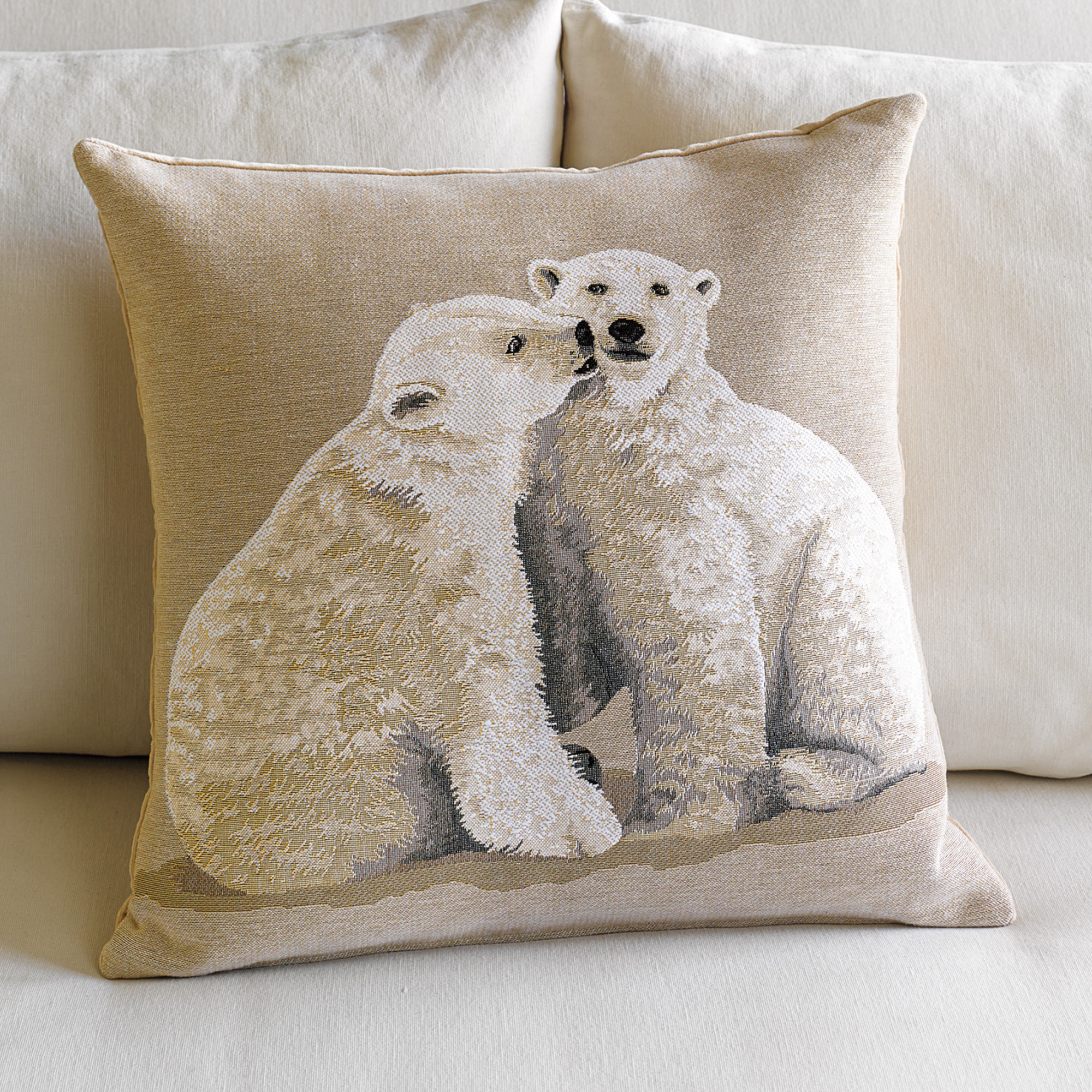 polar bear christmas pillow