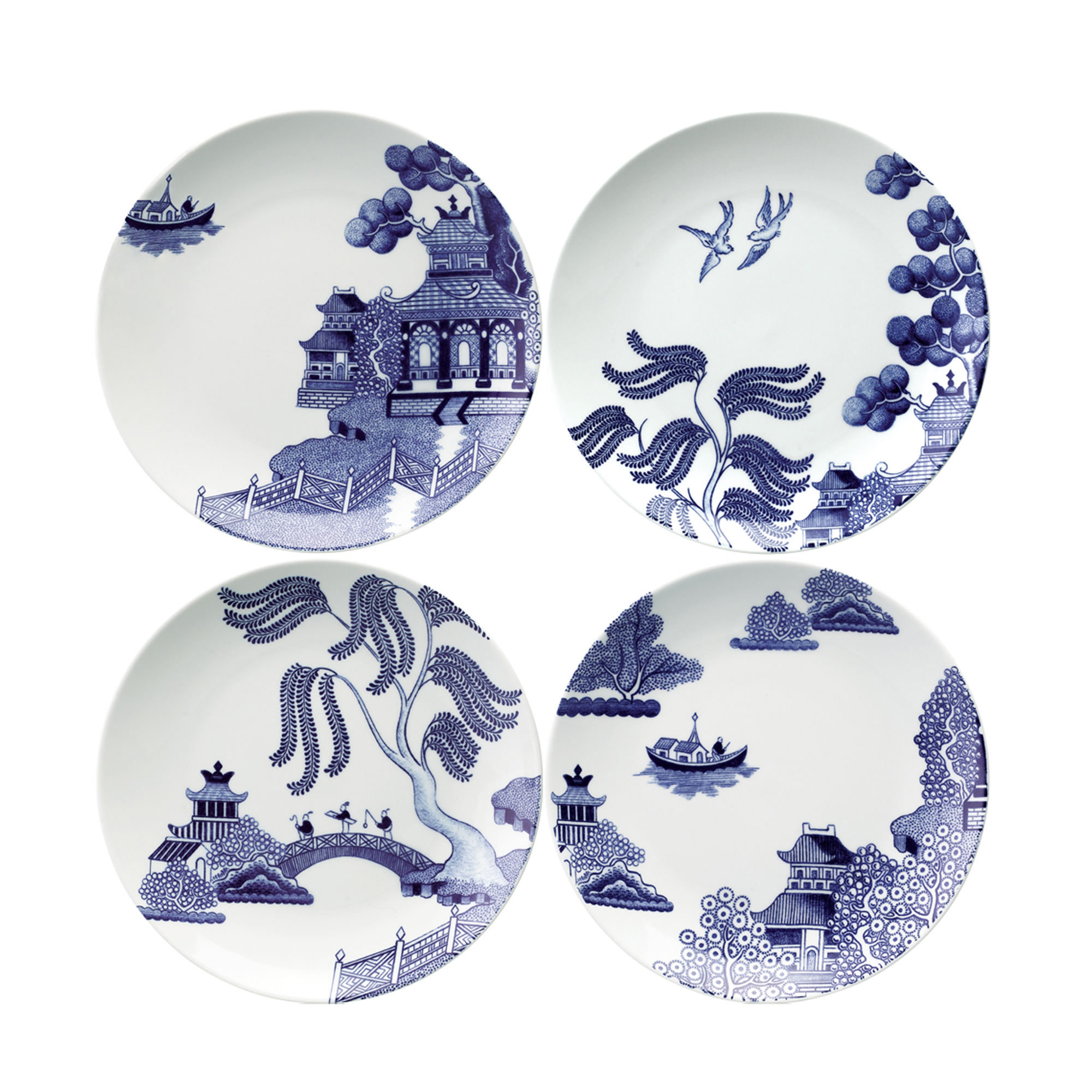 Loveramics Blue Willow Love Salad Plates, Set of 4 Gump's