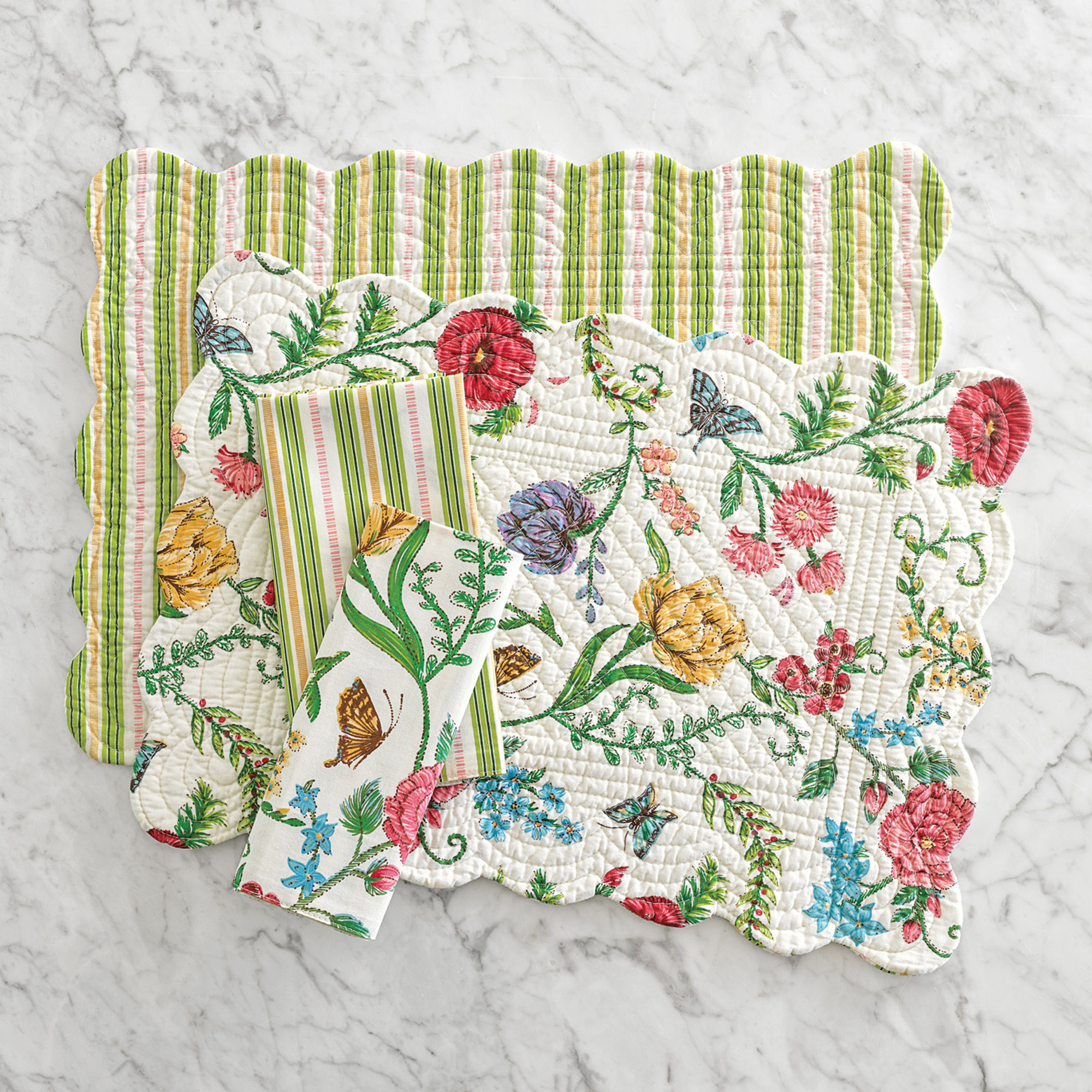 Spring Garden Reversible Napkins, Set of 4 Gump's