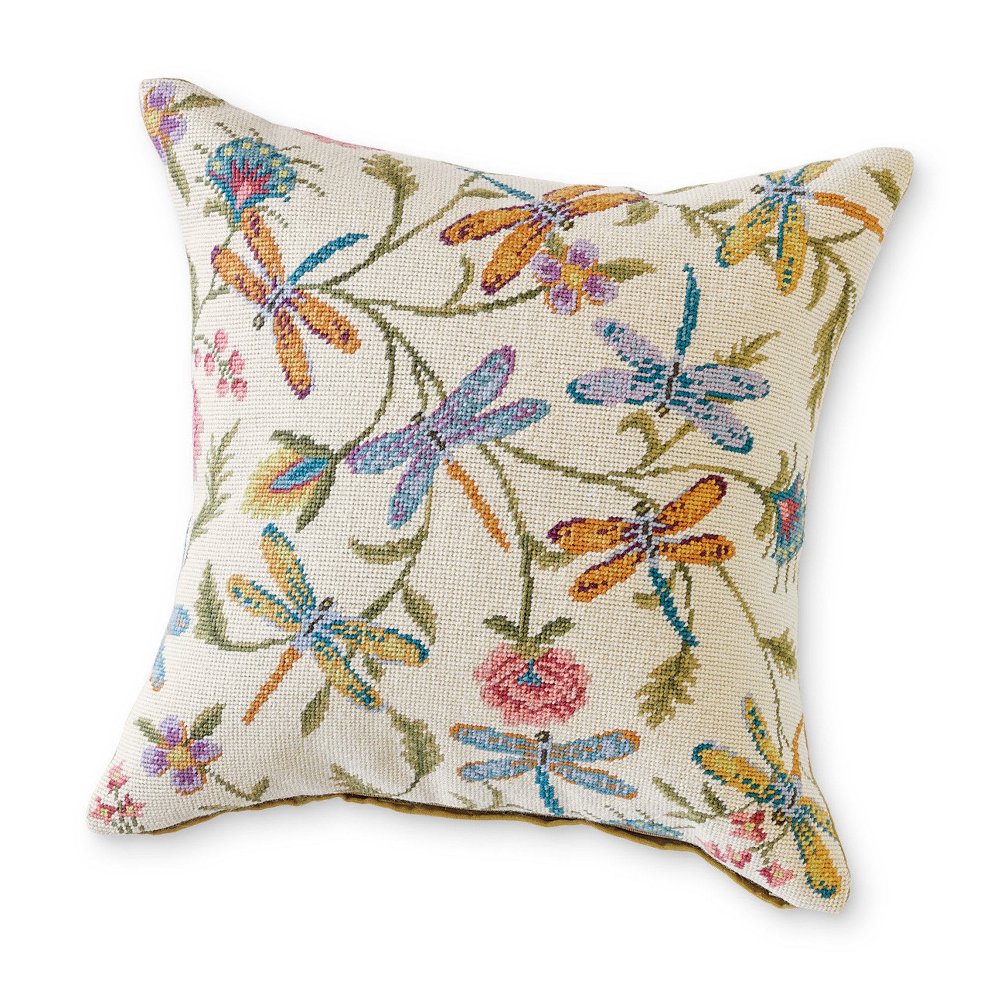 Dragonfly Needlepoint Pillow Gump's