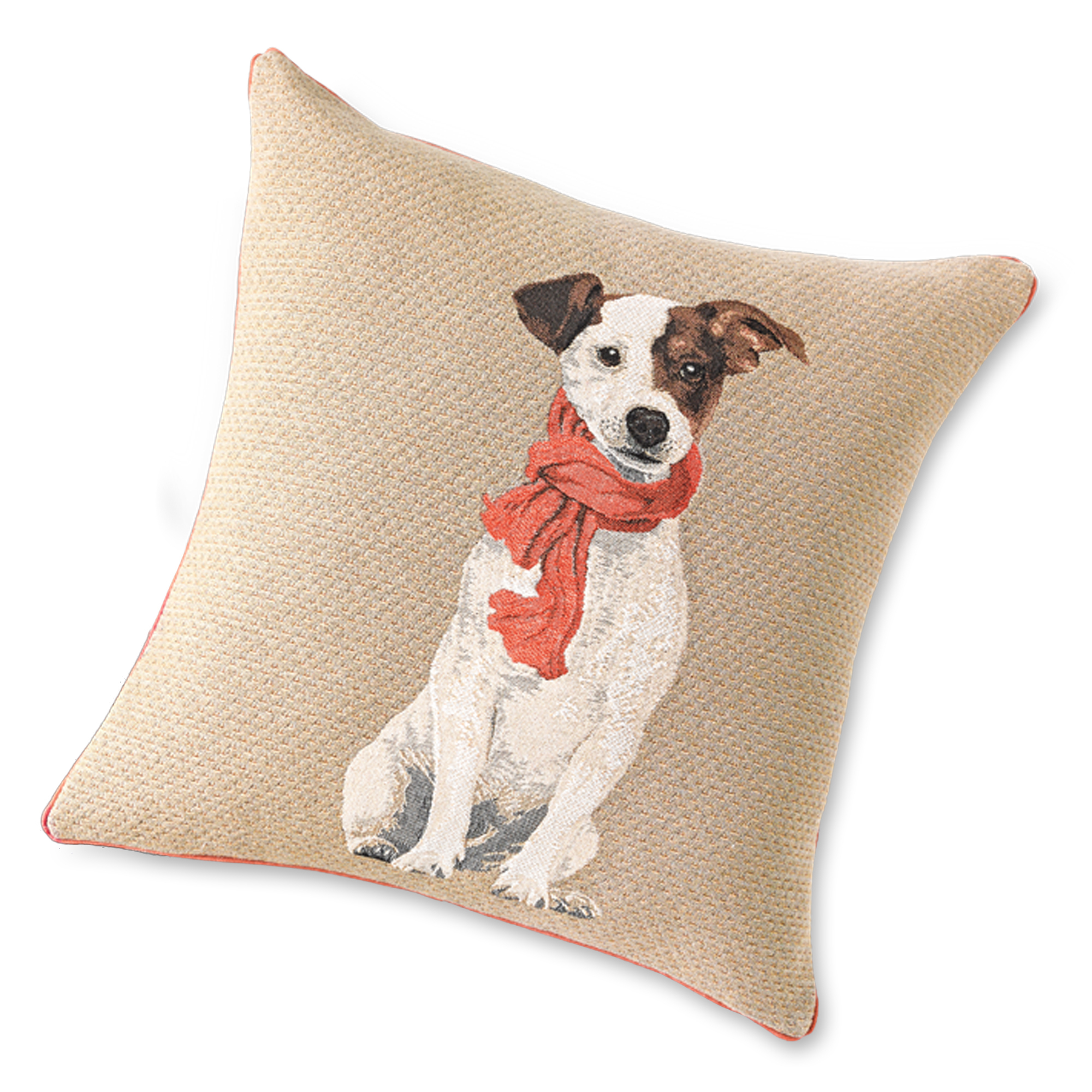 jack russell christmas pillow