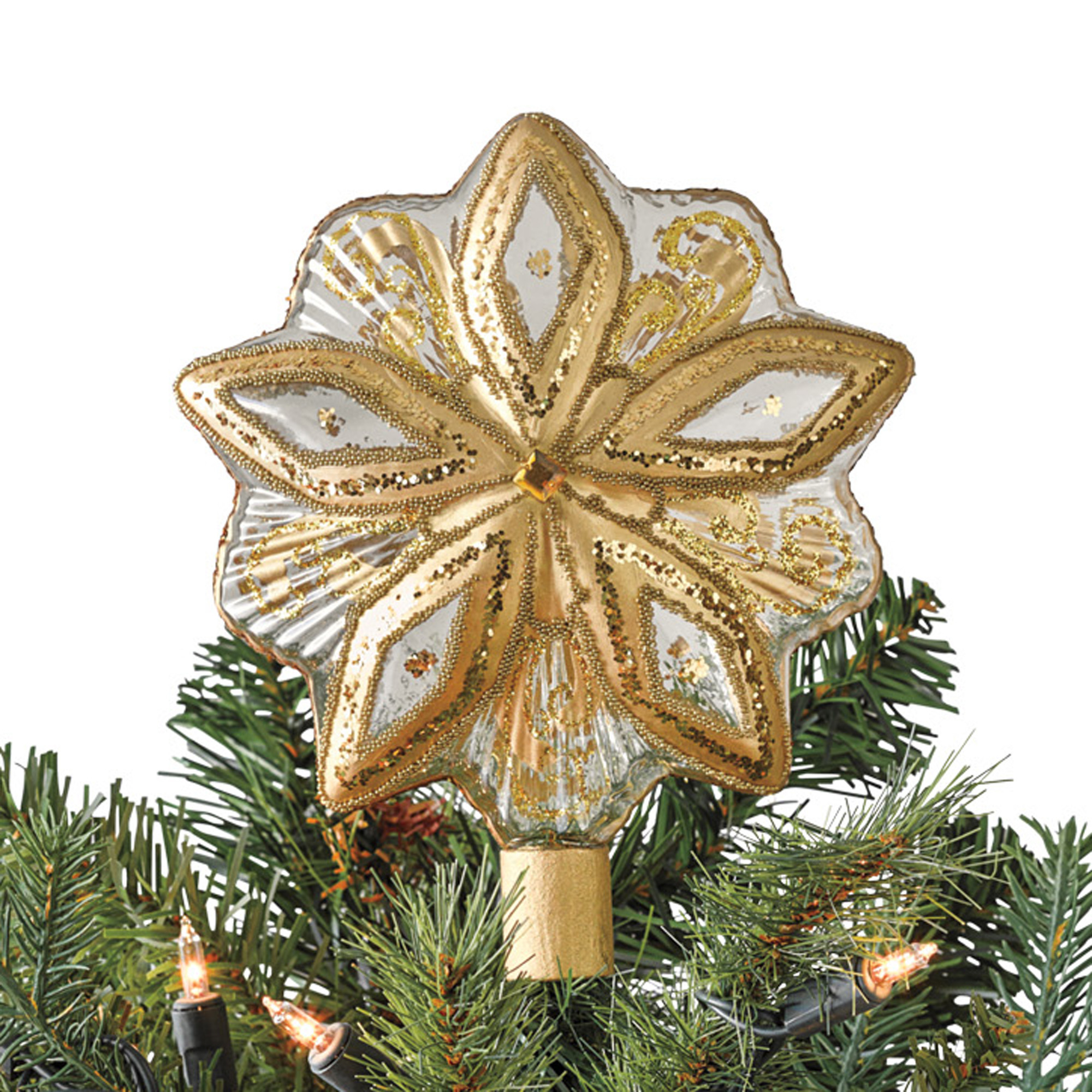 Shimmering Star Christmas Tree Topper, Gold Gump's