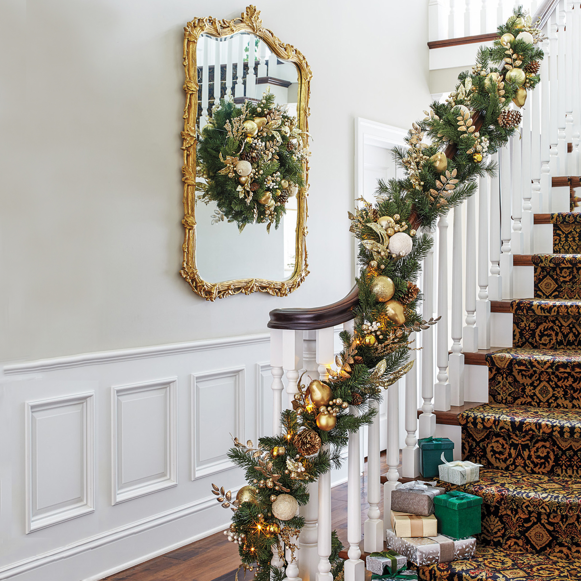 PreLit Southern Belle Christmas Garland Set Gump's