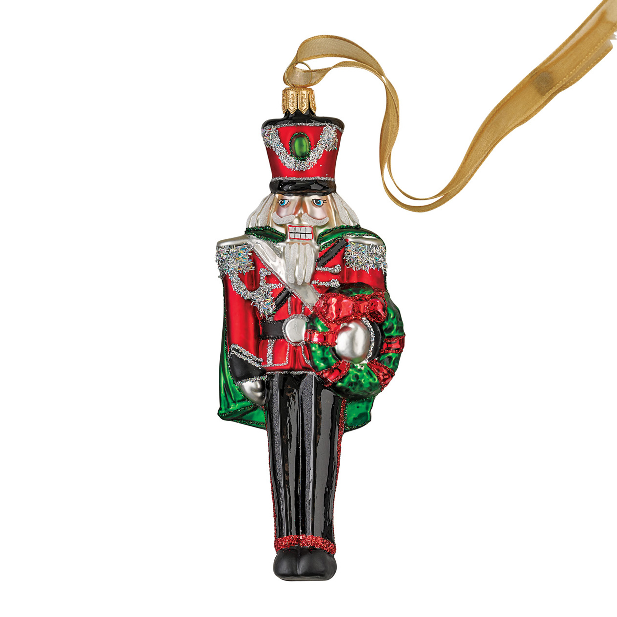 Nutcracker With Wreath Christmas Ornament Gump's