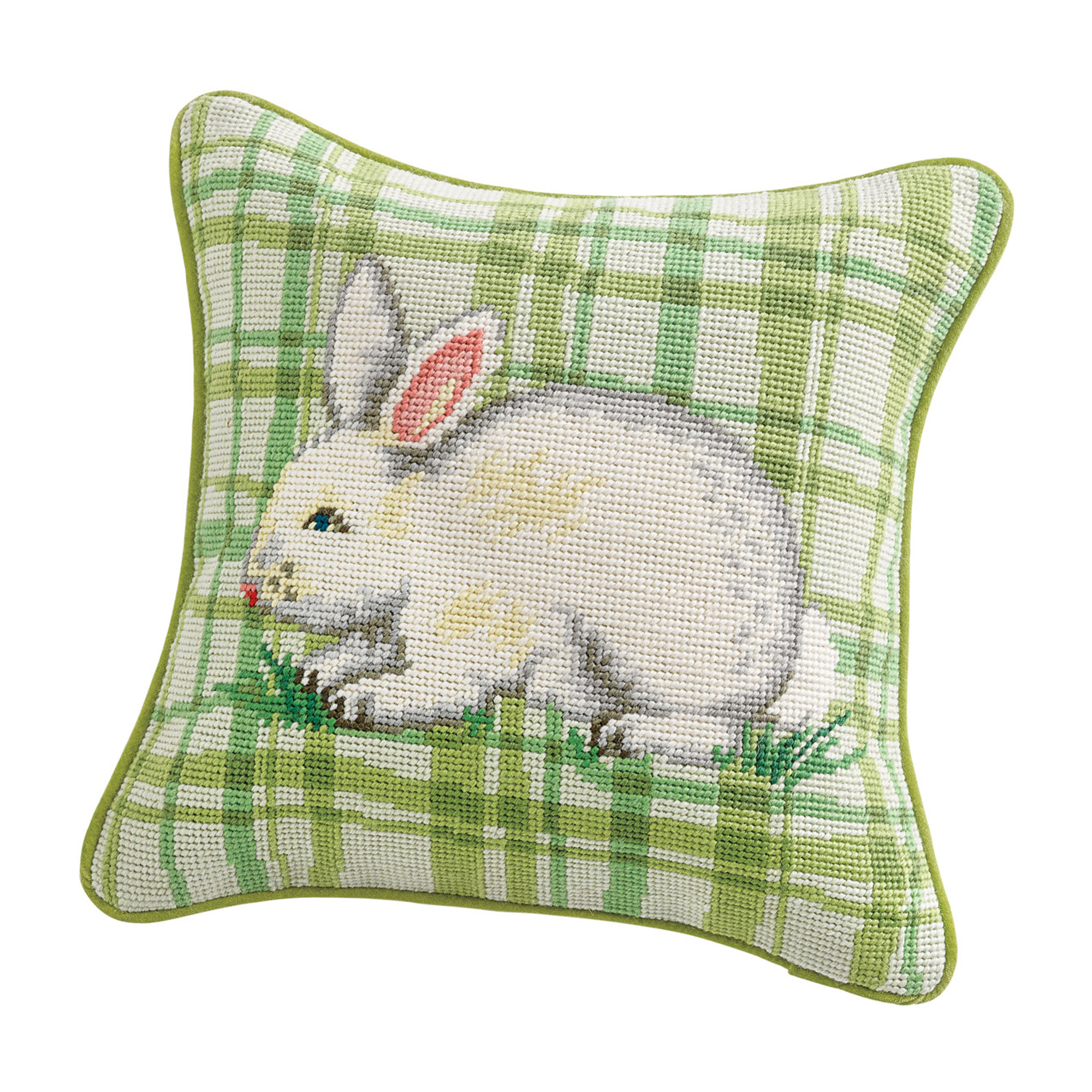 needlepoint bunny pillow