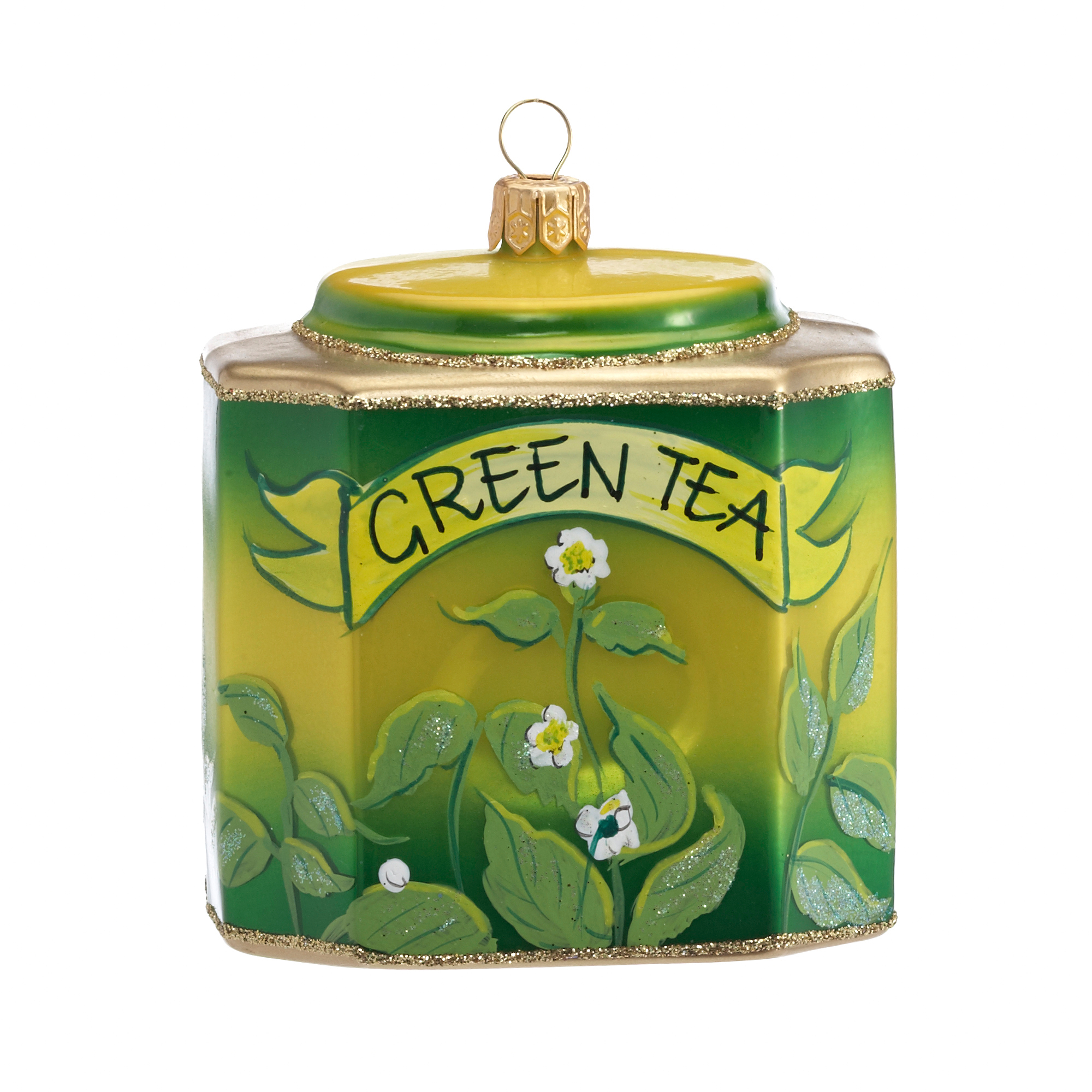 Green Tea Canister Christmas Ornament Gump's