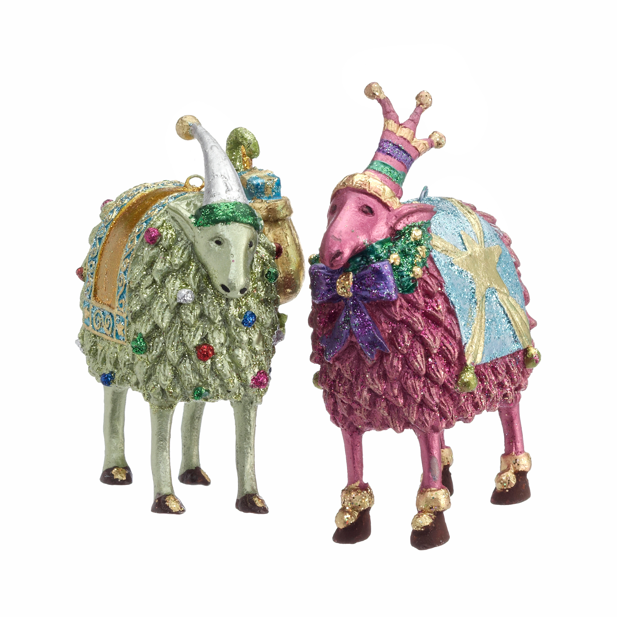 Whimsical Sheep Christmas Ornaments, Set Of 2 Gump's