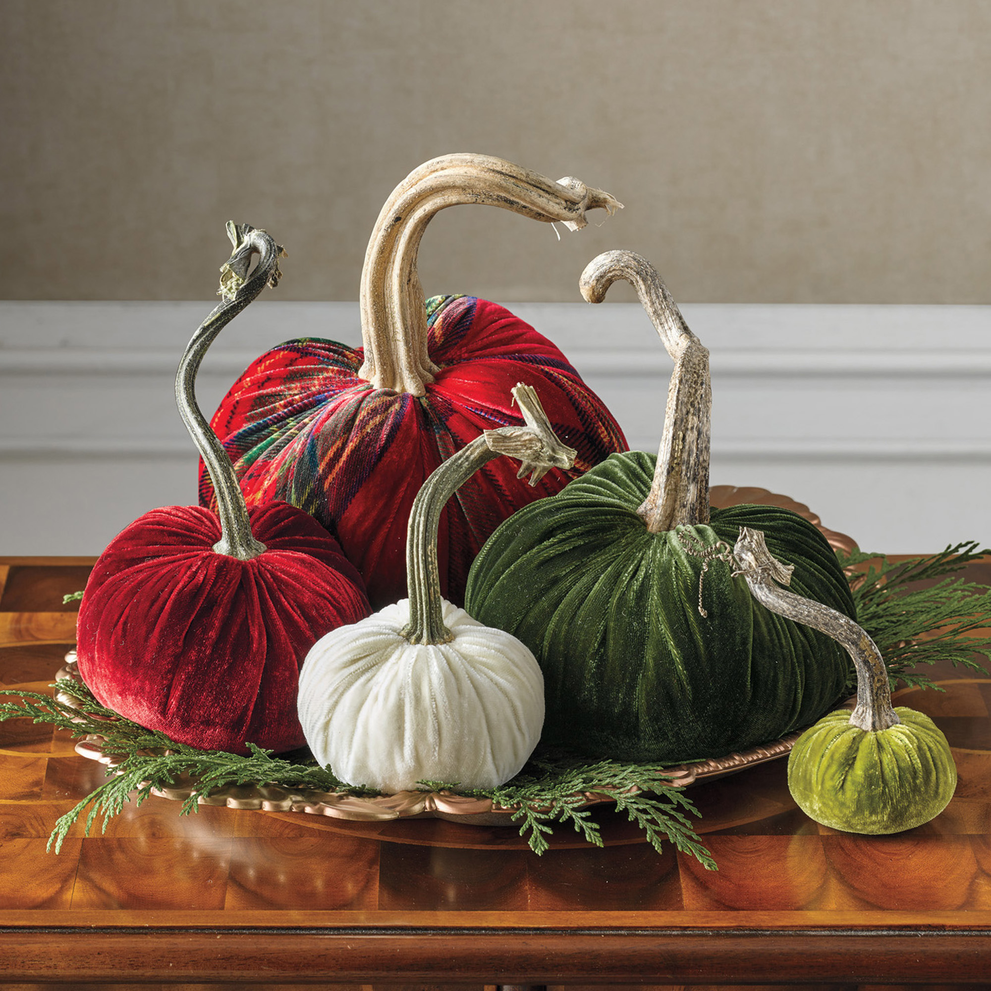 Holiday Velvet Pumpkins | Gump's