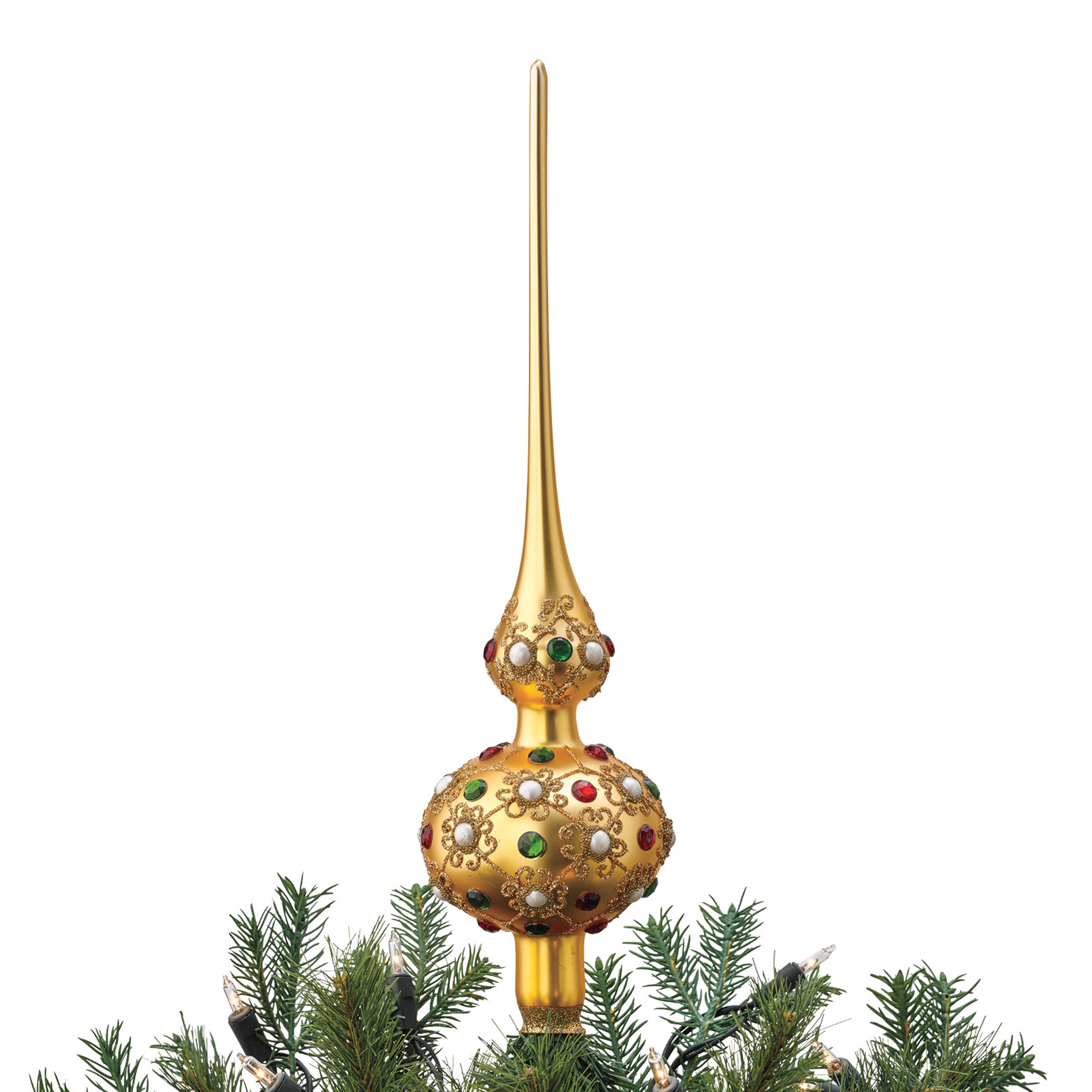 Jeweled Gold Christmas Tree Topper Gump's