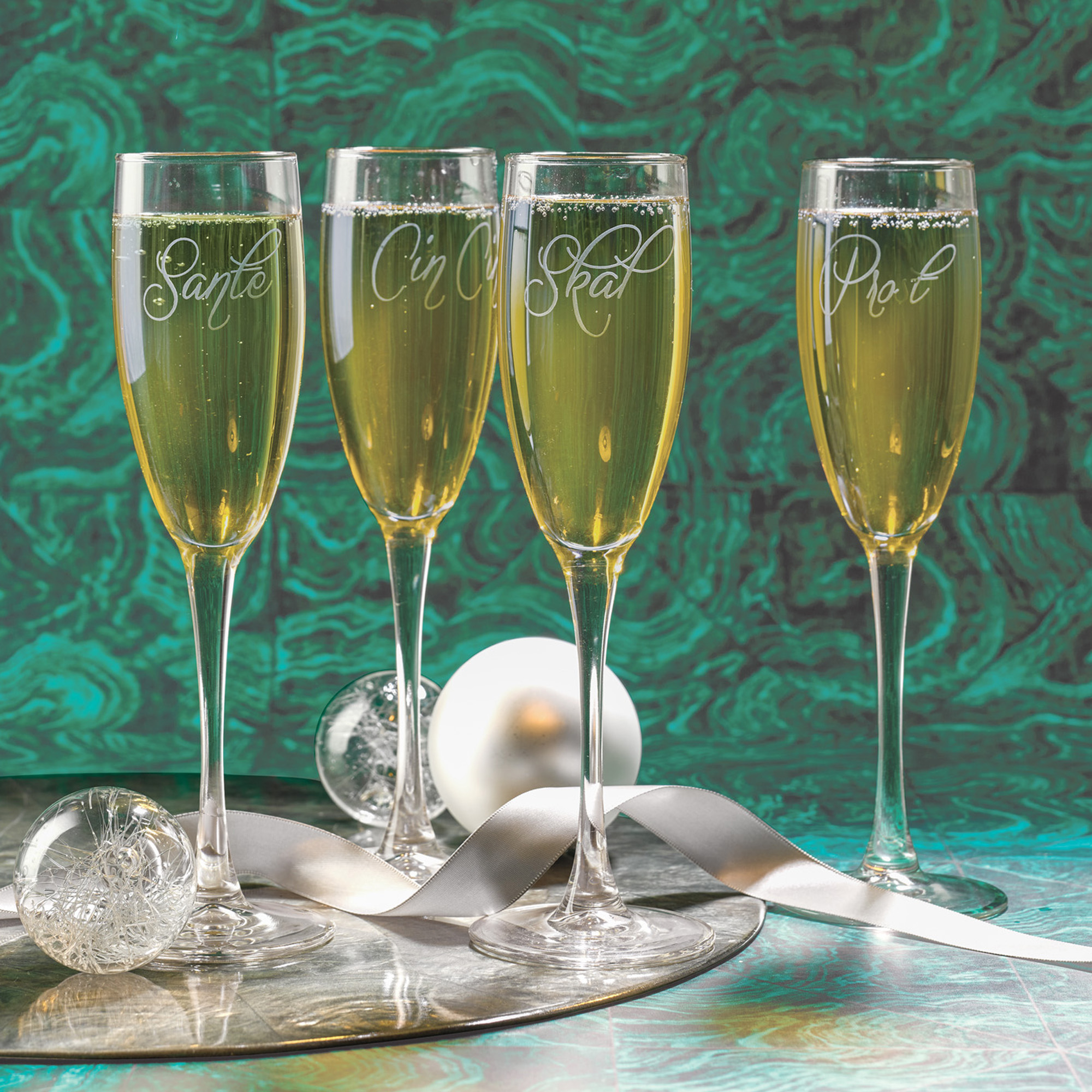 Cheers Champagne Flutes Gump's