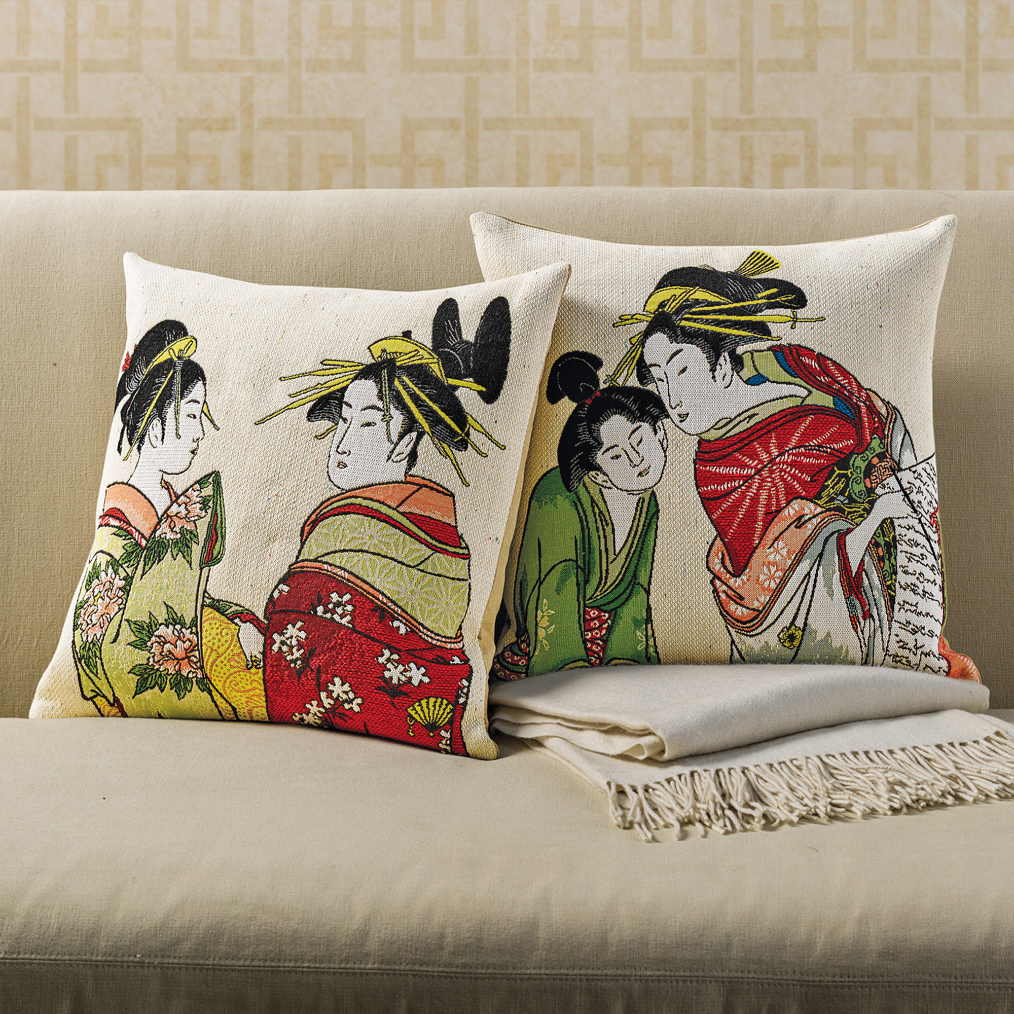 Geisha Tapestry Pillows Gump's