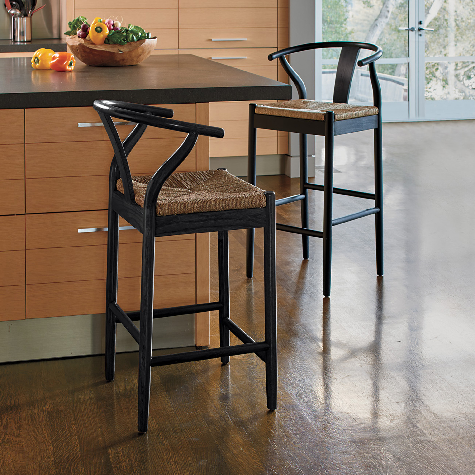 Horseshoe Bar & Counter Stools, Black Gump's